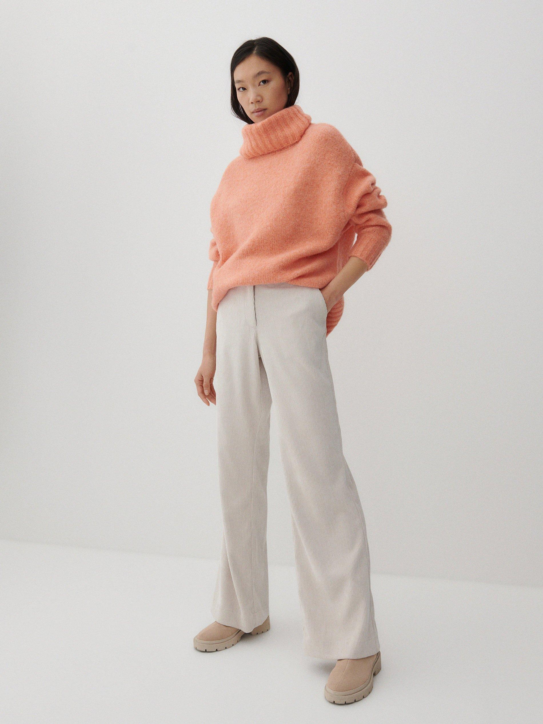 Orange Turtleneck Sweater, Women, , large image number 0