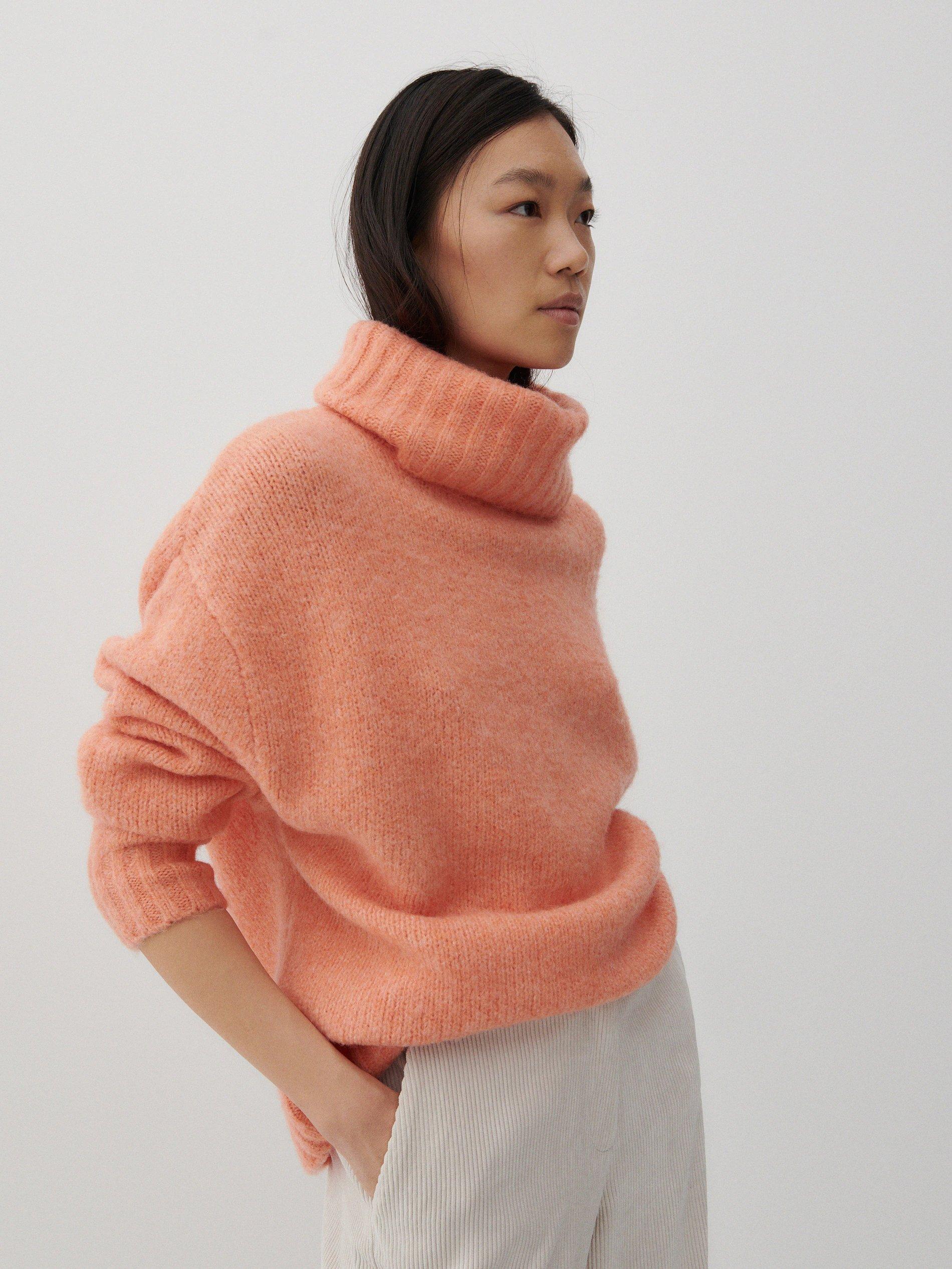Orange Turtleneck Sweater, Women, , large image number 1