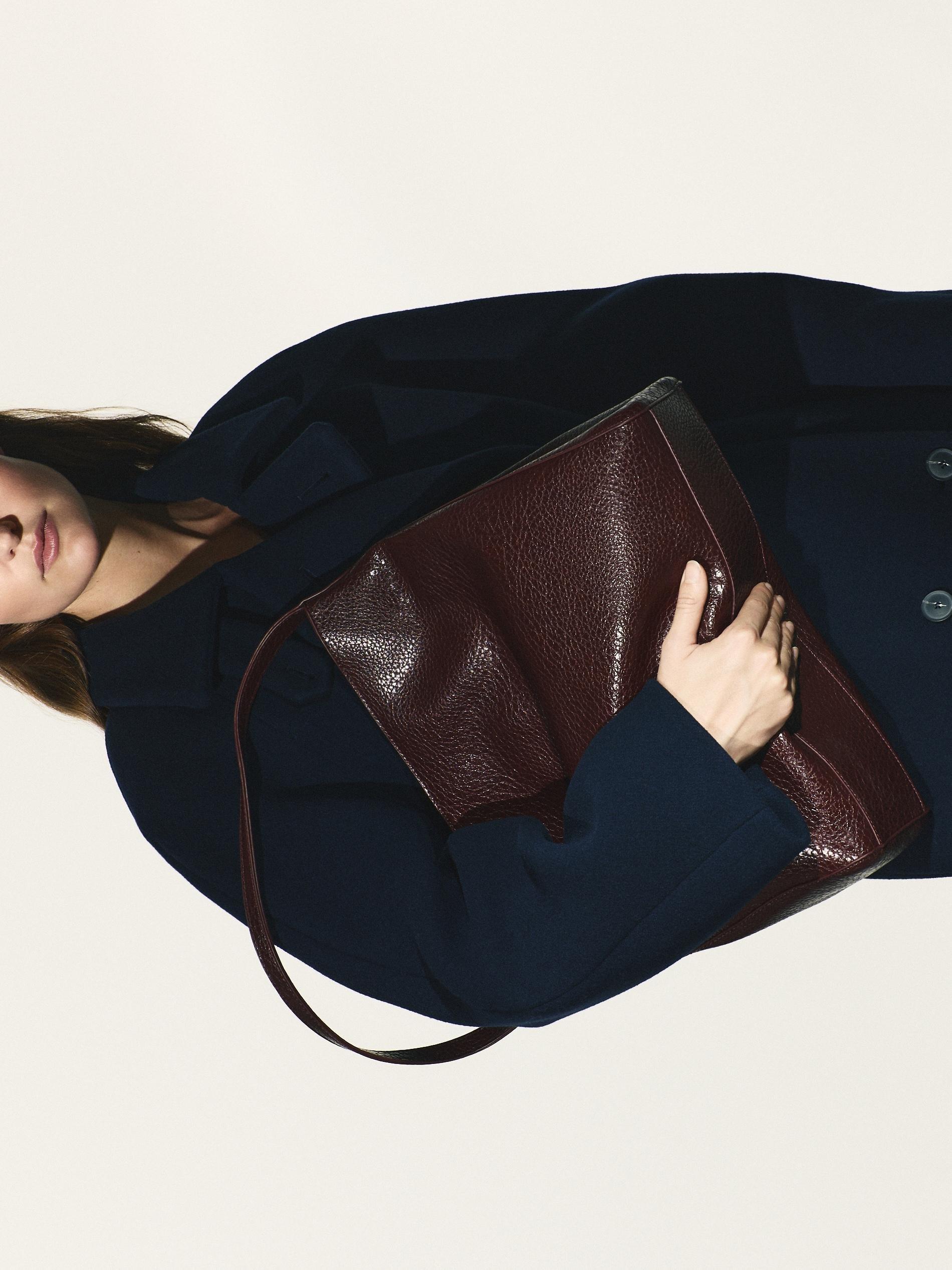 Maroon Shopper Bag, Burgundy, large image number 4