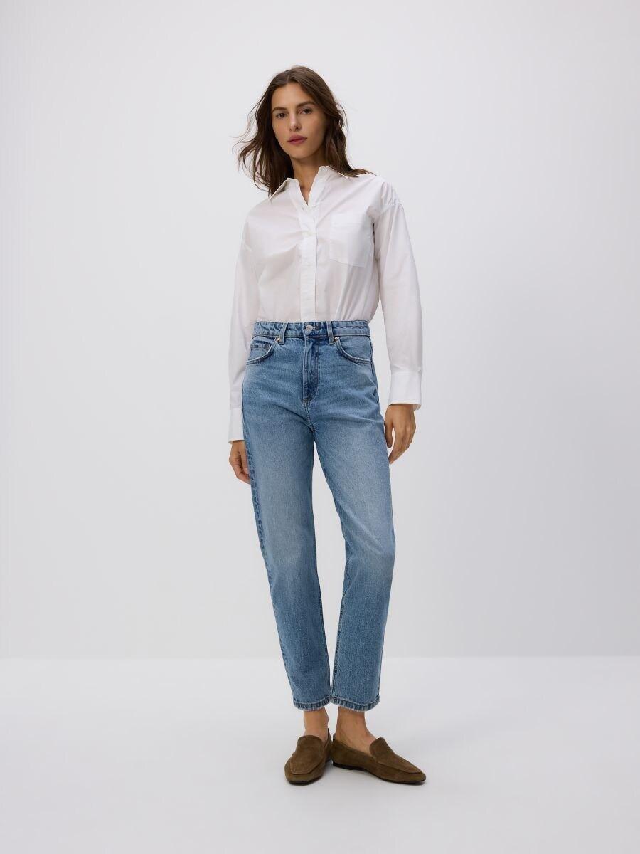 Blue Mom Fit Slim Jeans, Blue, large image number 1