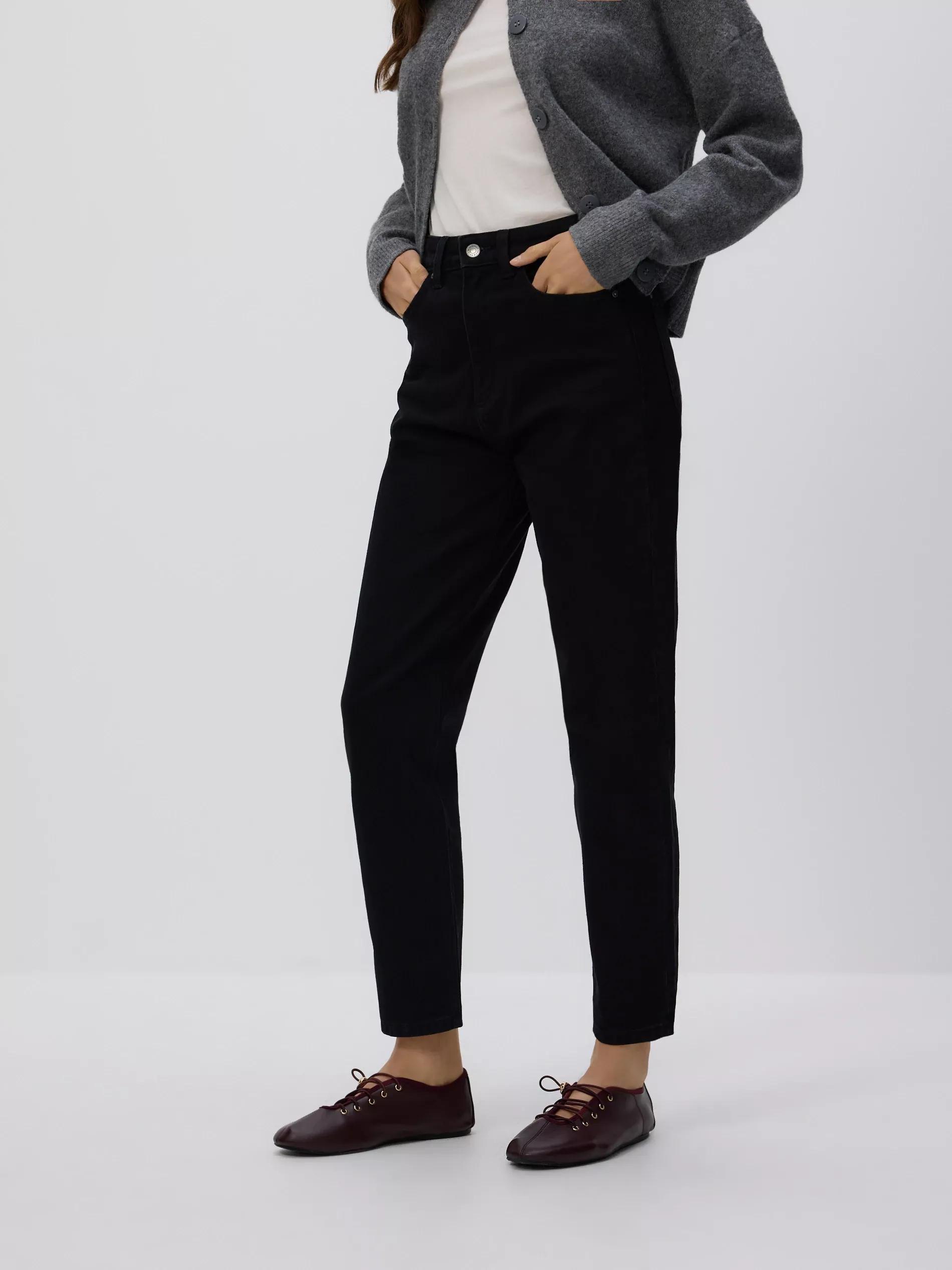 Black Mom Fit Slim Jeans, , large image number 2