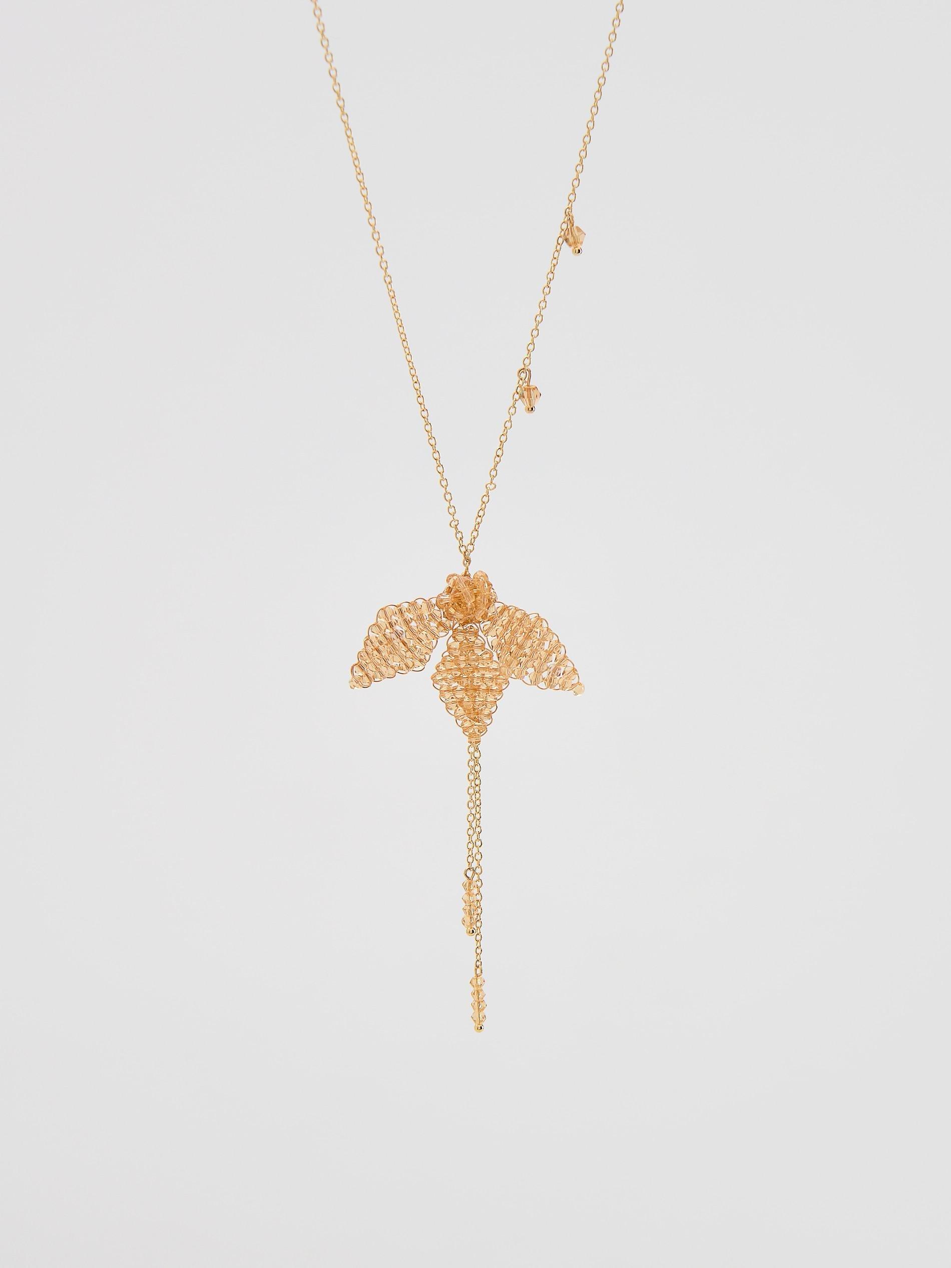 Beige Necklace With Pendant, Beige, large image number 0