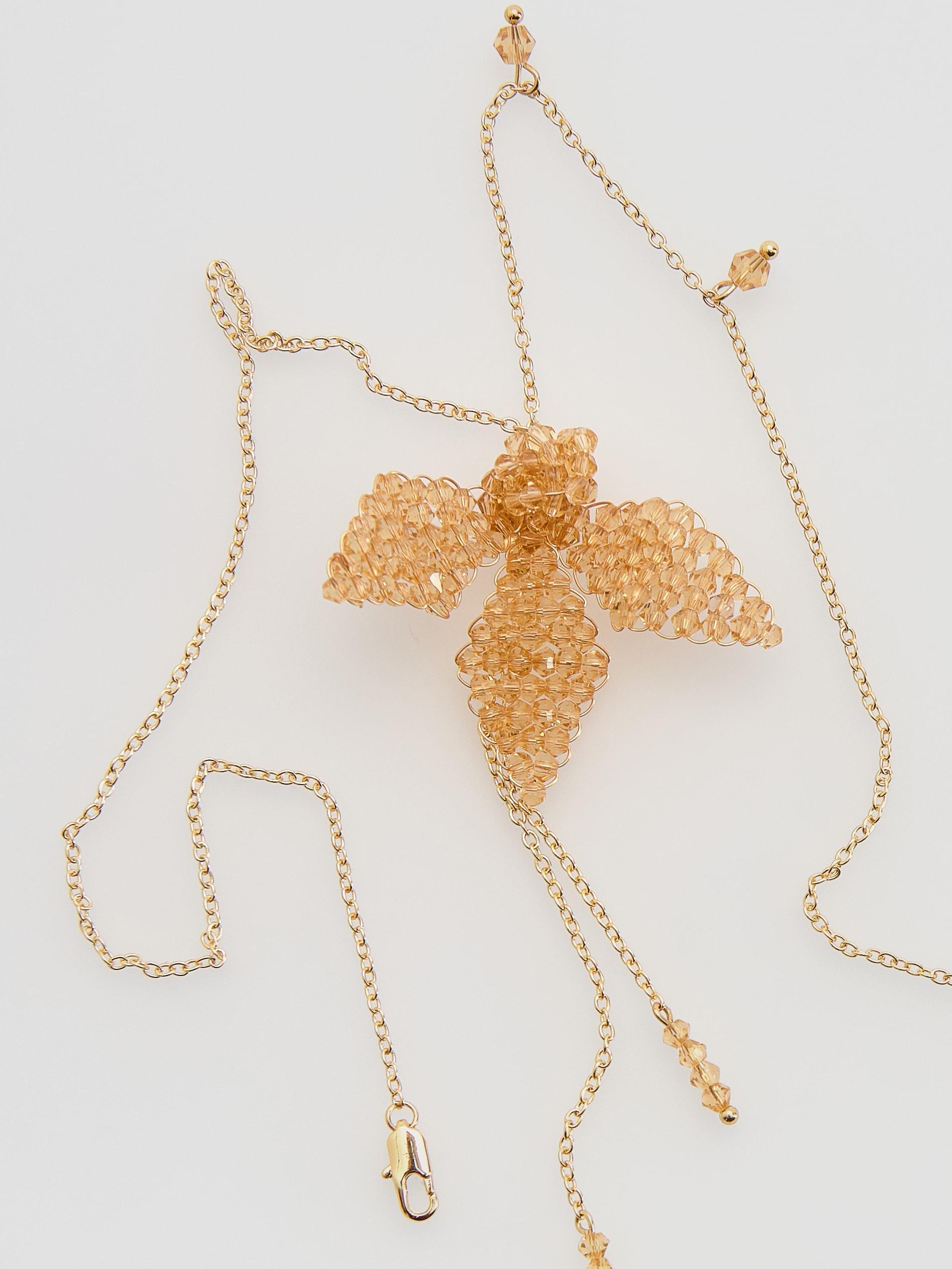 Beige Necklace With Pendant, Beige, large image number 1