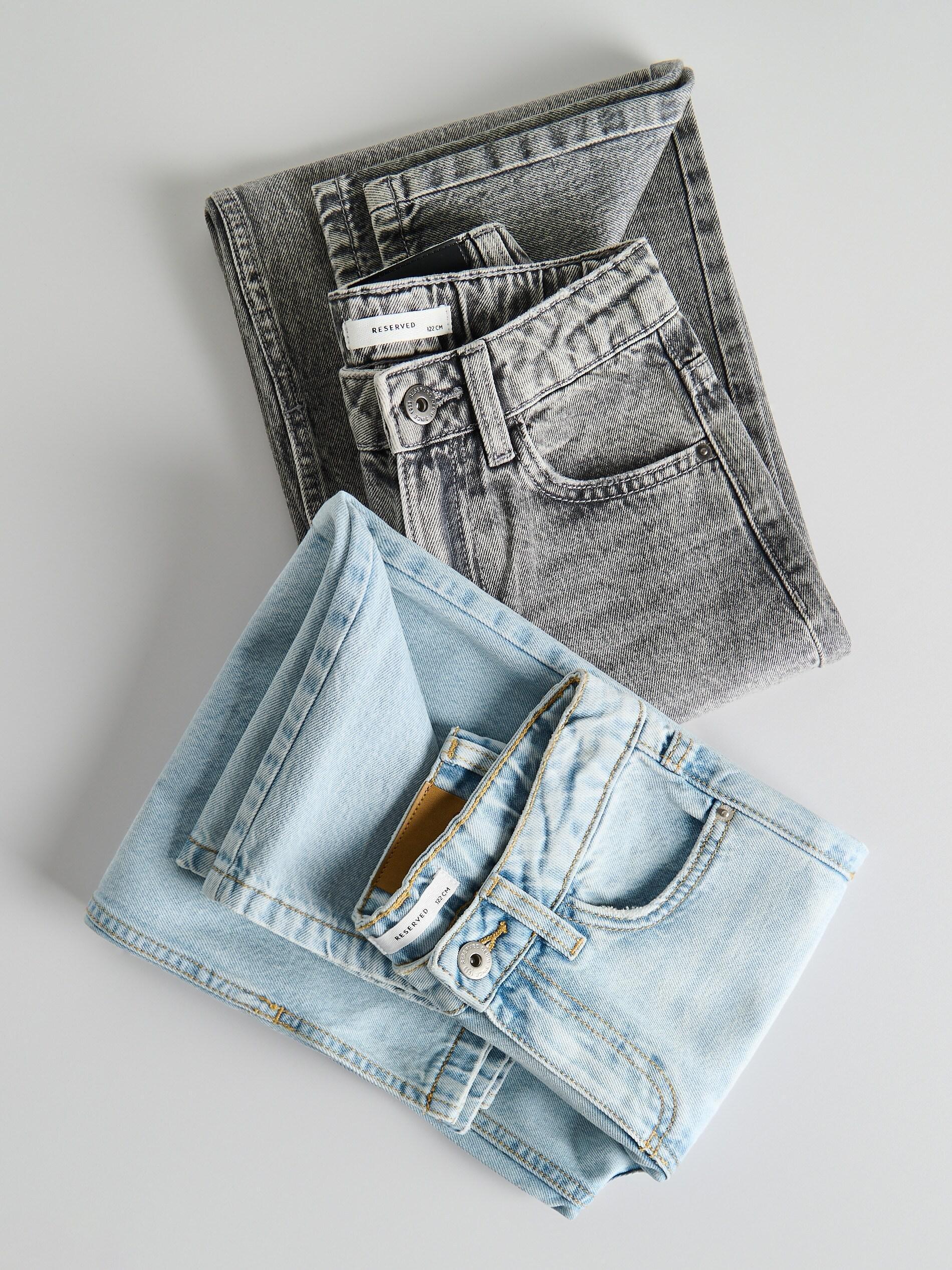 Blue Super Wide Leg Jeans With Details, Blue, medium