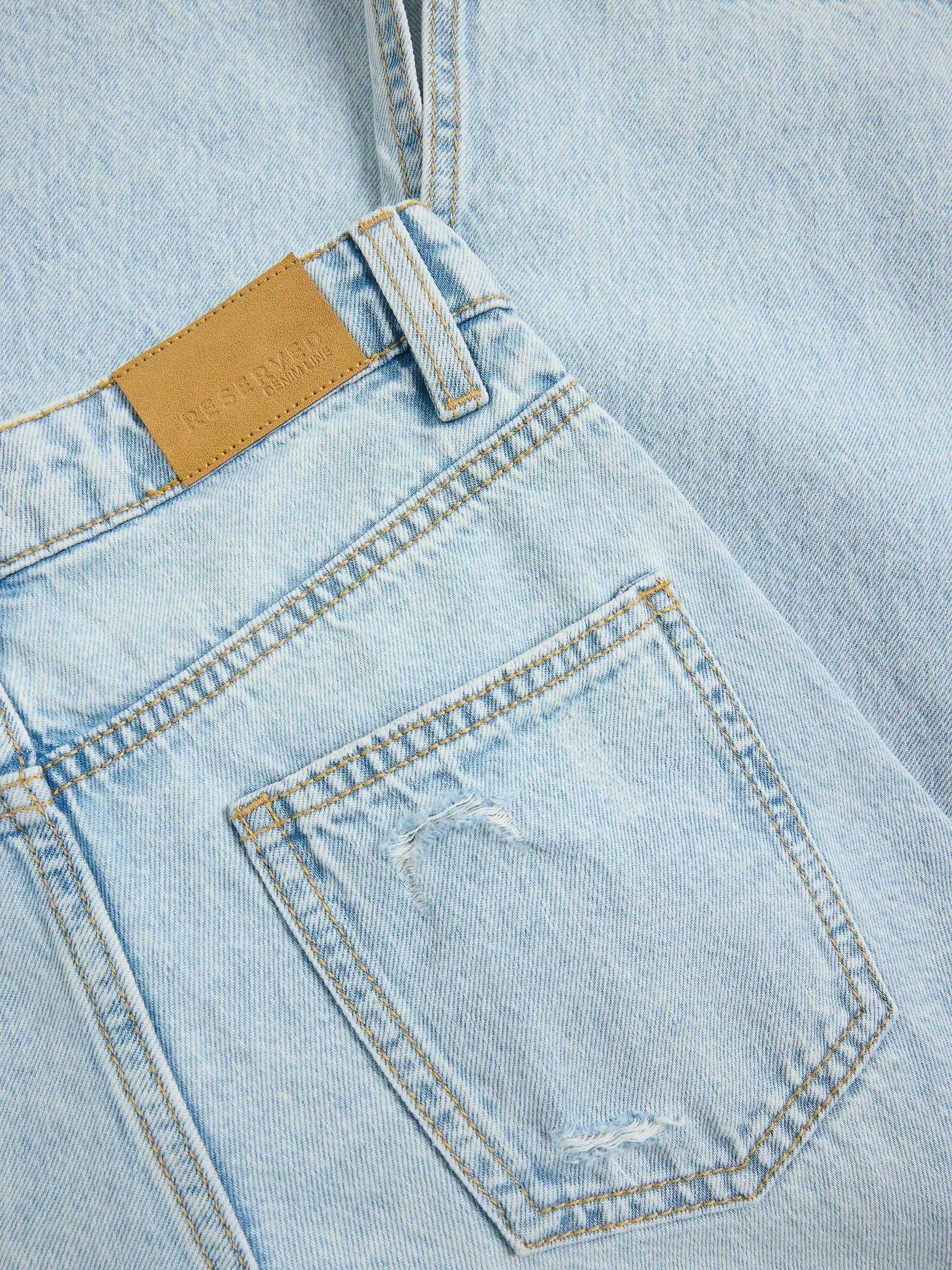 Blue Super Wide Leg Jeans With Details, Blue, large image number 5