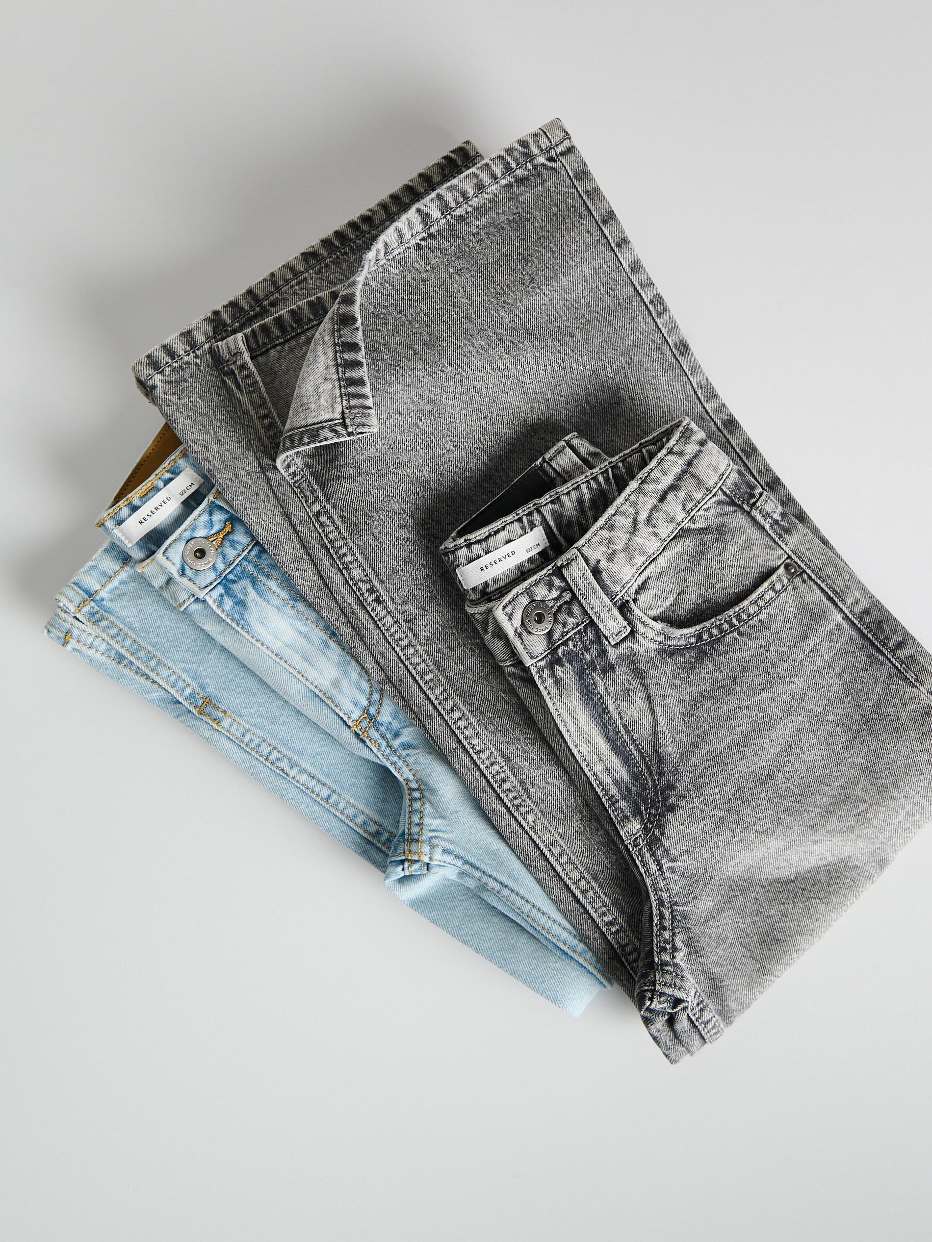 Grey Super Wide Leg Jeans With Detail, Light grey, large image number 4