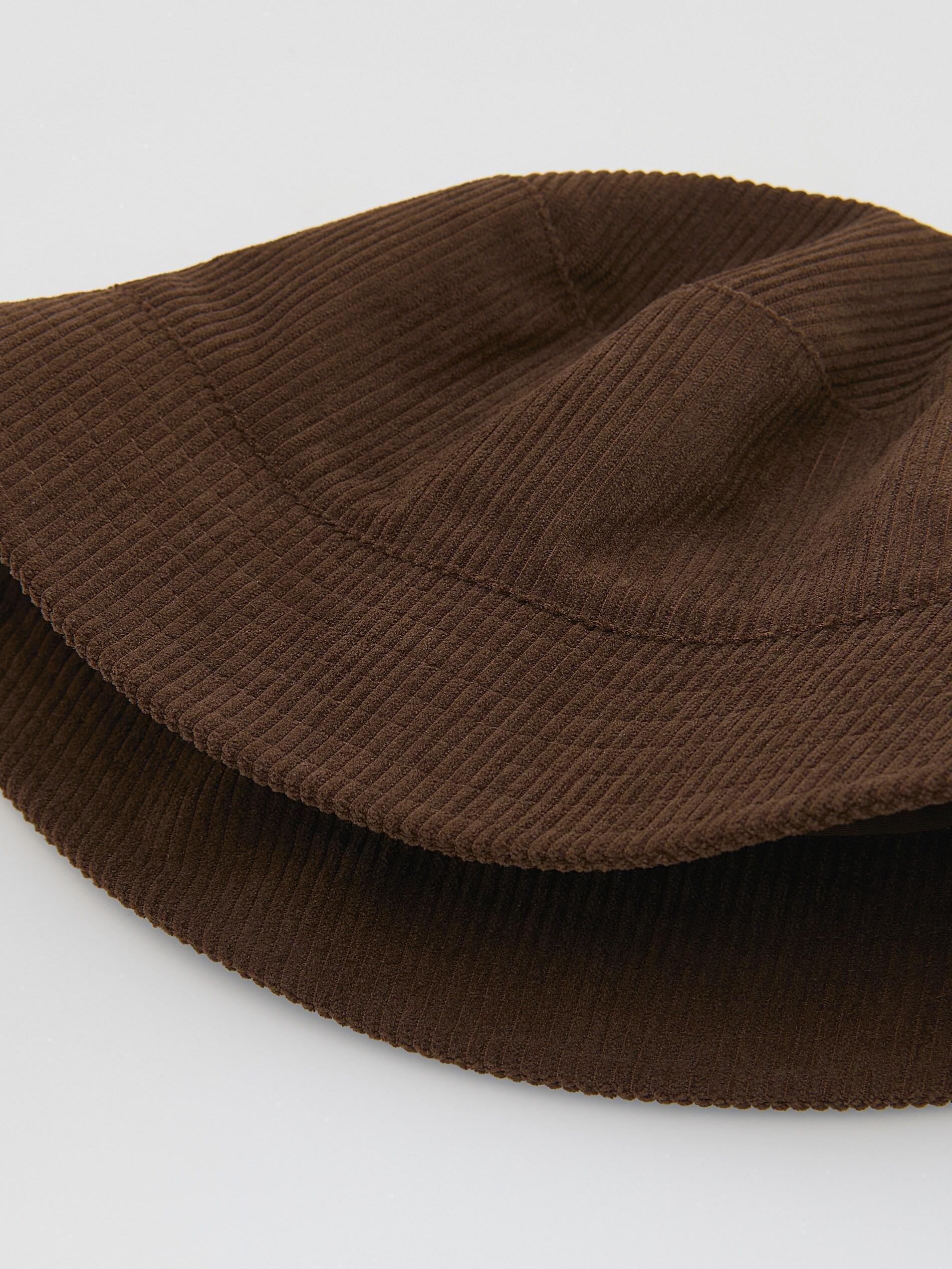 Brown Corduroy Bucket Hat, Brown, large image number 1