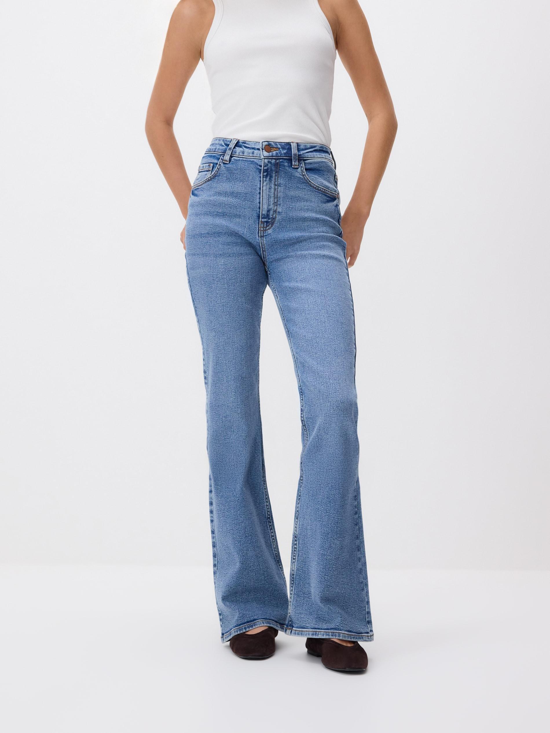 Blue Flare Jeans, Blue, large image number 0