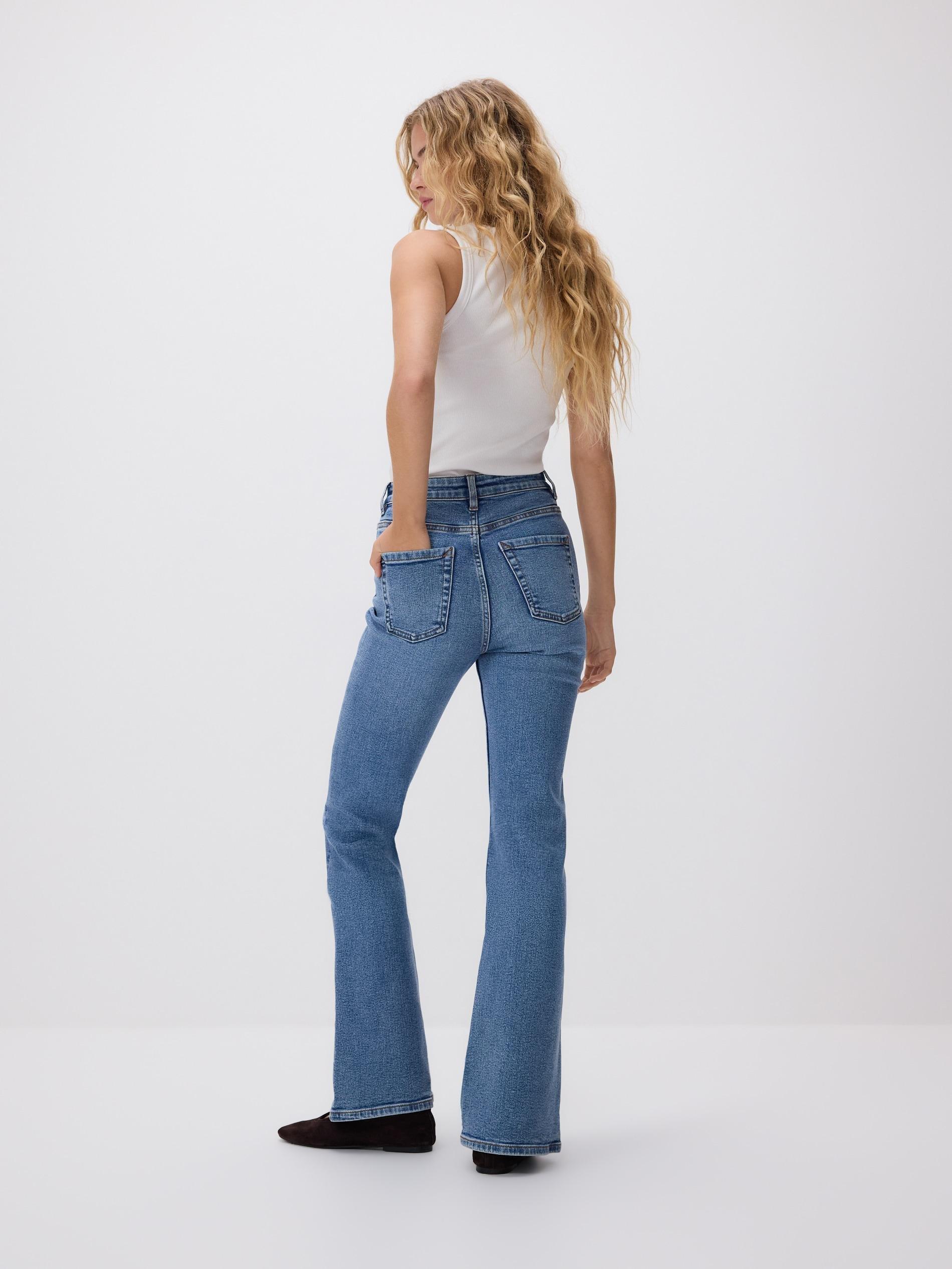 Blue Flare Jeans, Blue, large image number 1