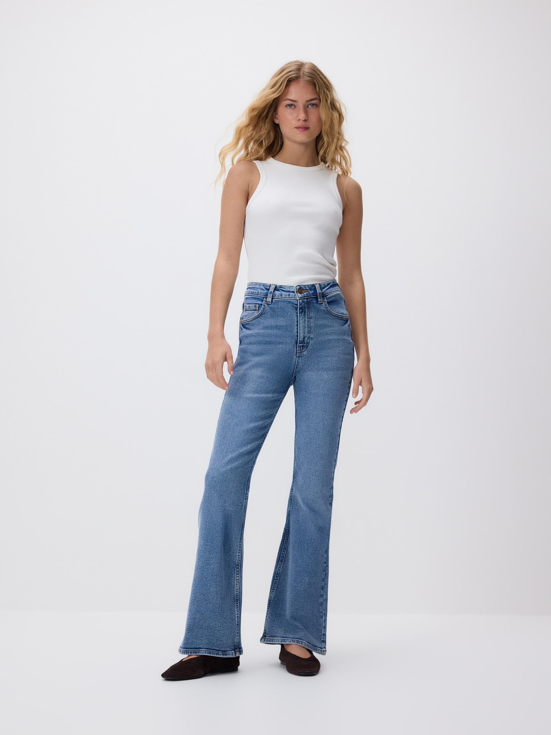 Blue Flare Jeans, Blue, large image number 2