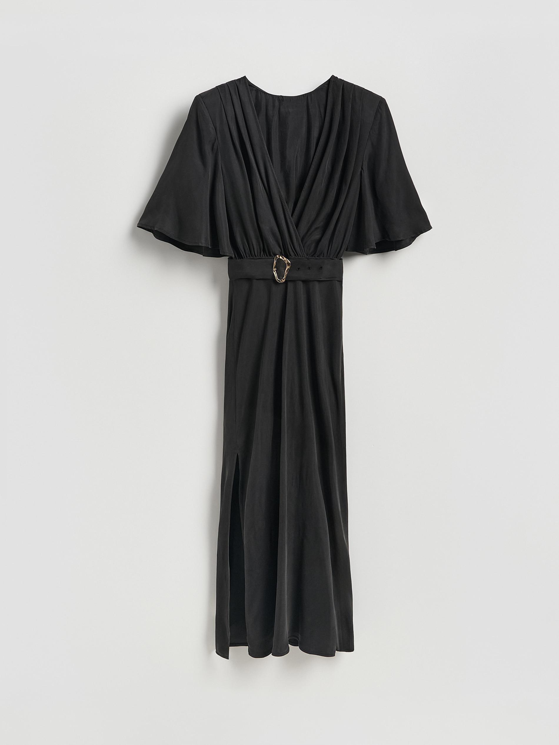 Black Cupro Rich Dress, Black, large image number 4