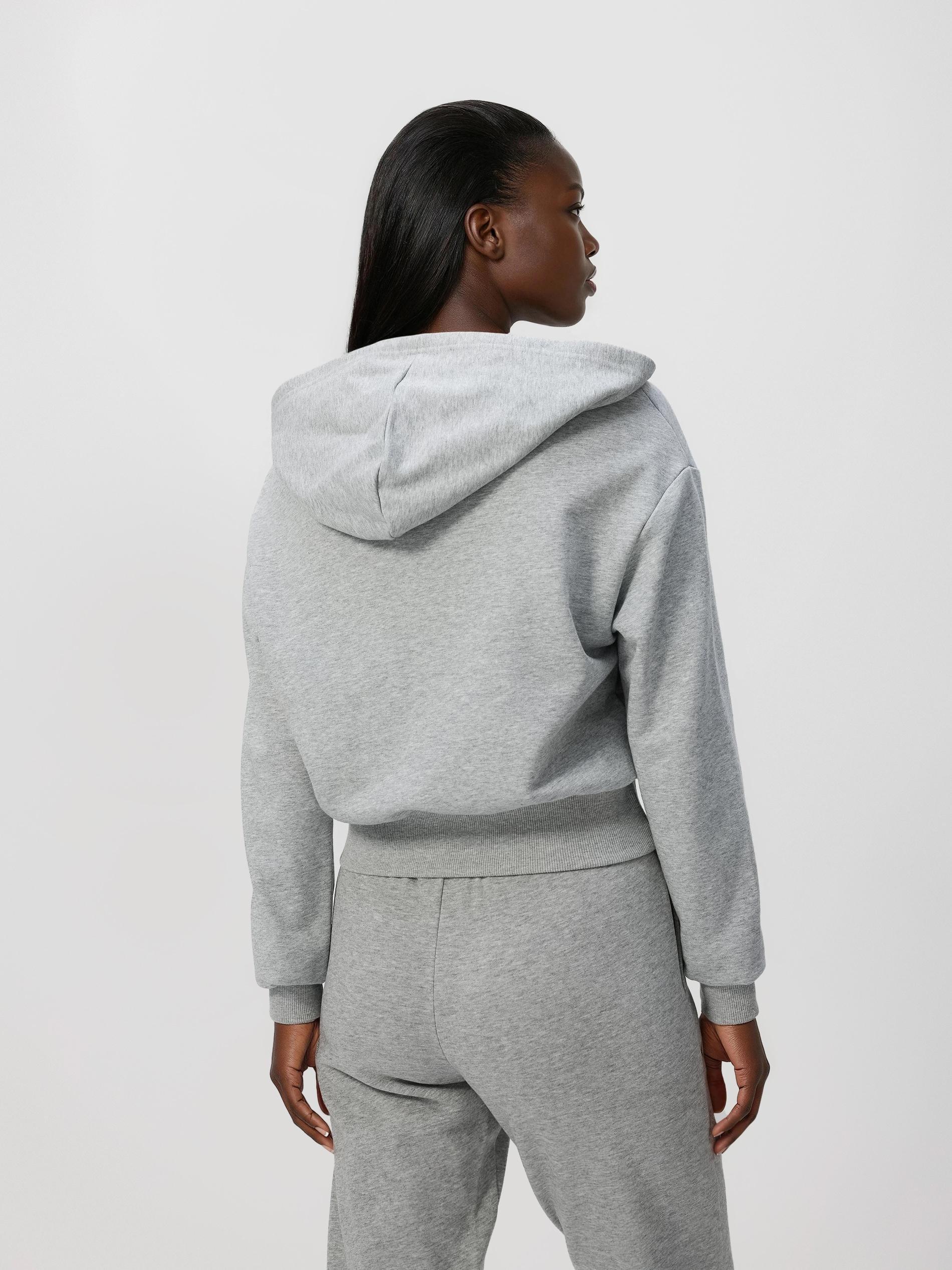 Grey Zip Up Sweatshirt, Light grey, large image number 1