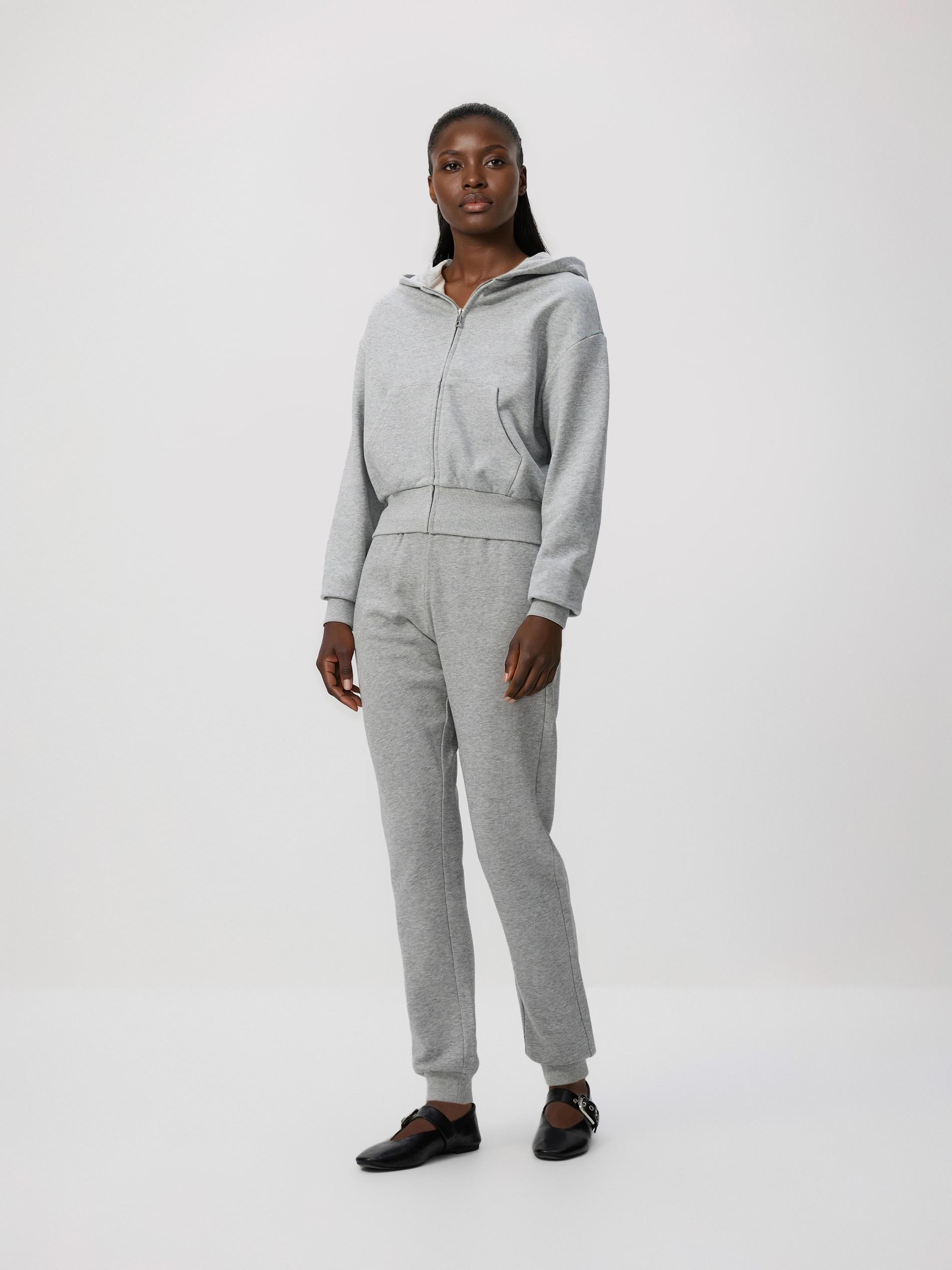 Grey Zip Up Sweatshirt, Light grey, large image number 2