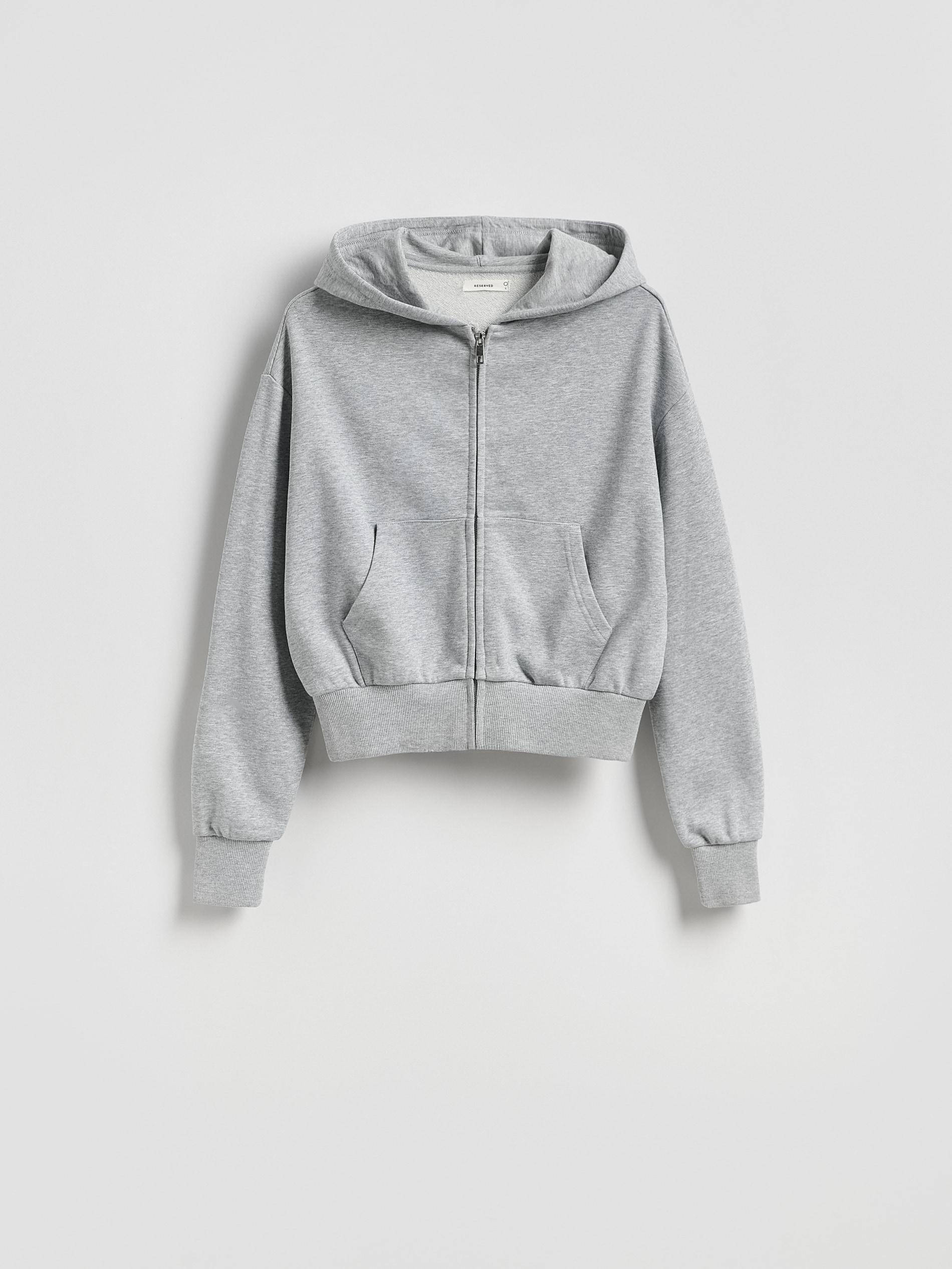 Grey Zip Up Sweatshirt, Light grey, large image number 3