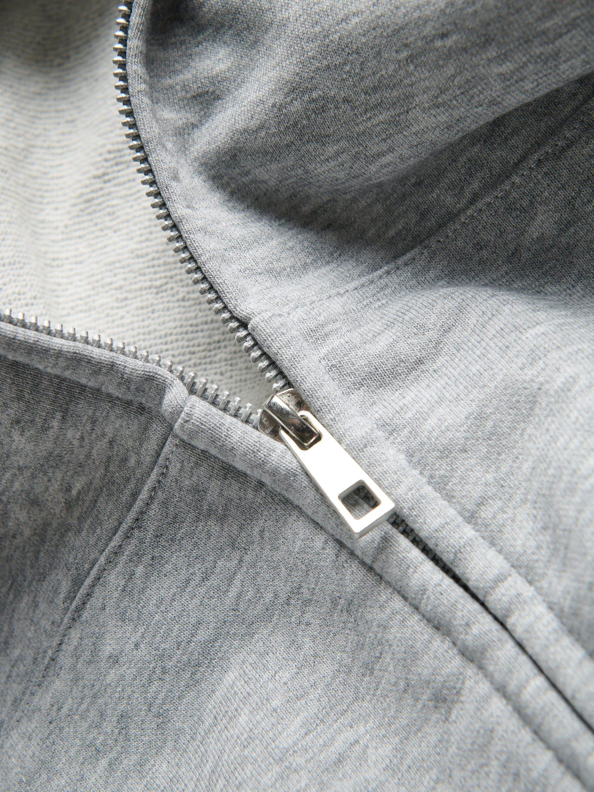 Grey Zip Up Sweatshirt, Light grey, large image number 4