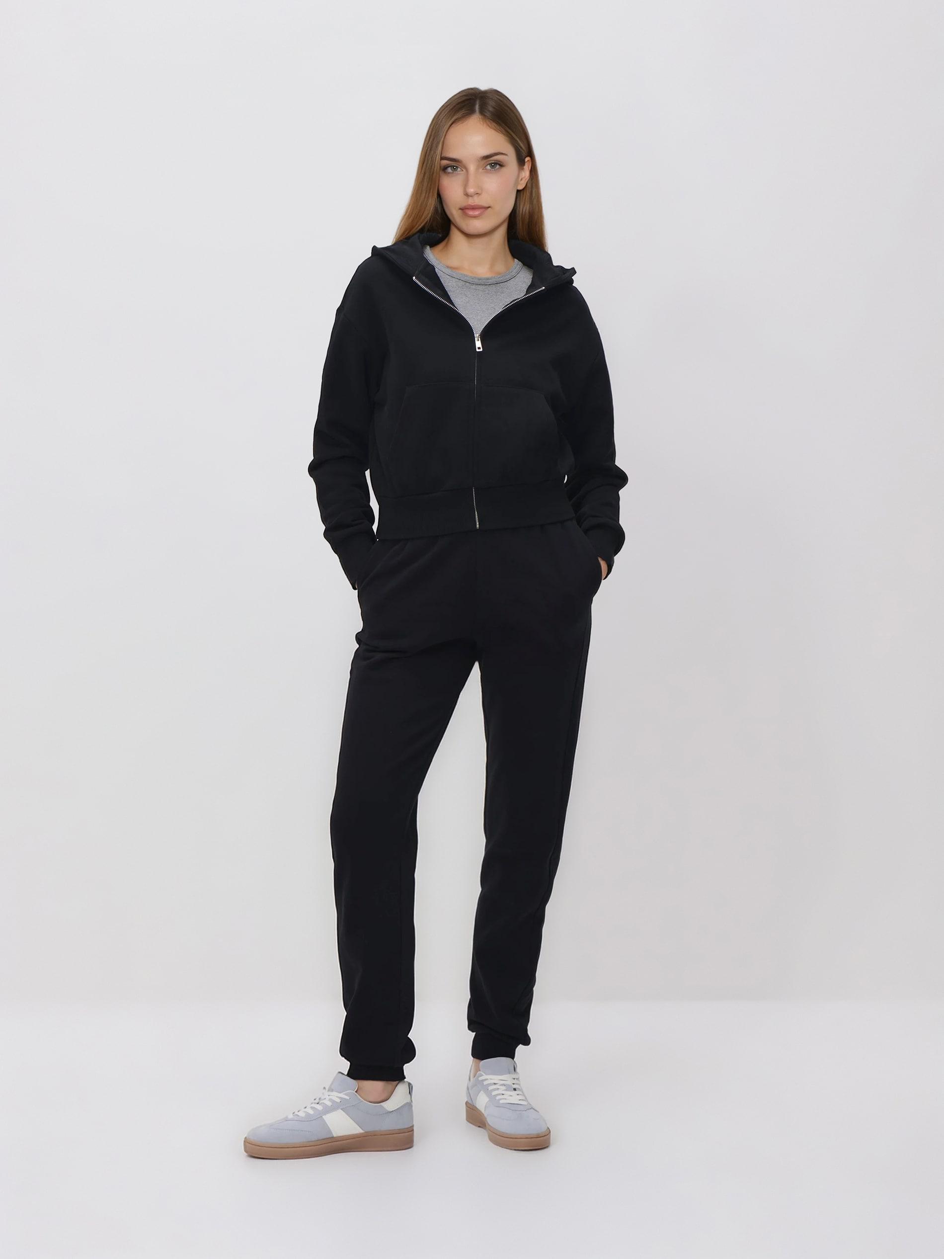 Black Zip Up Sweatshirt, Black, medium