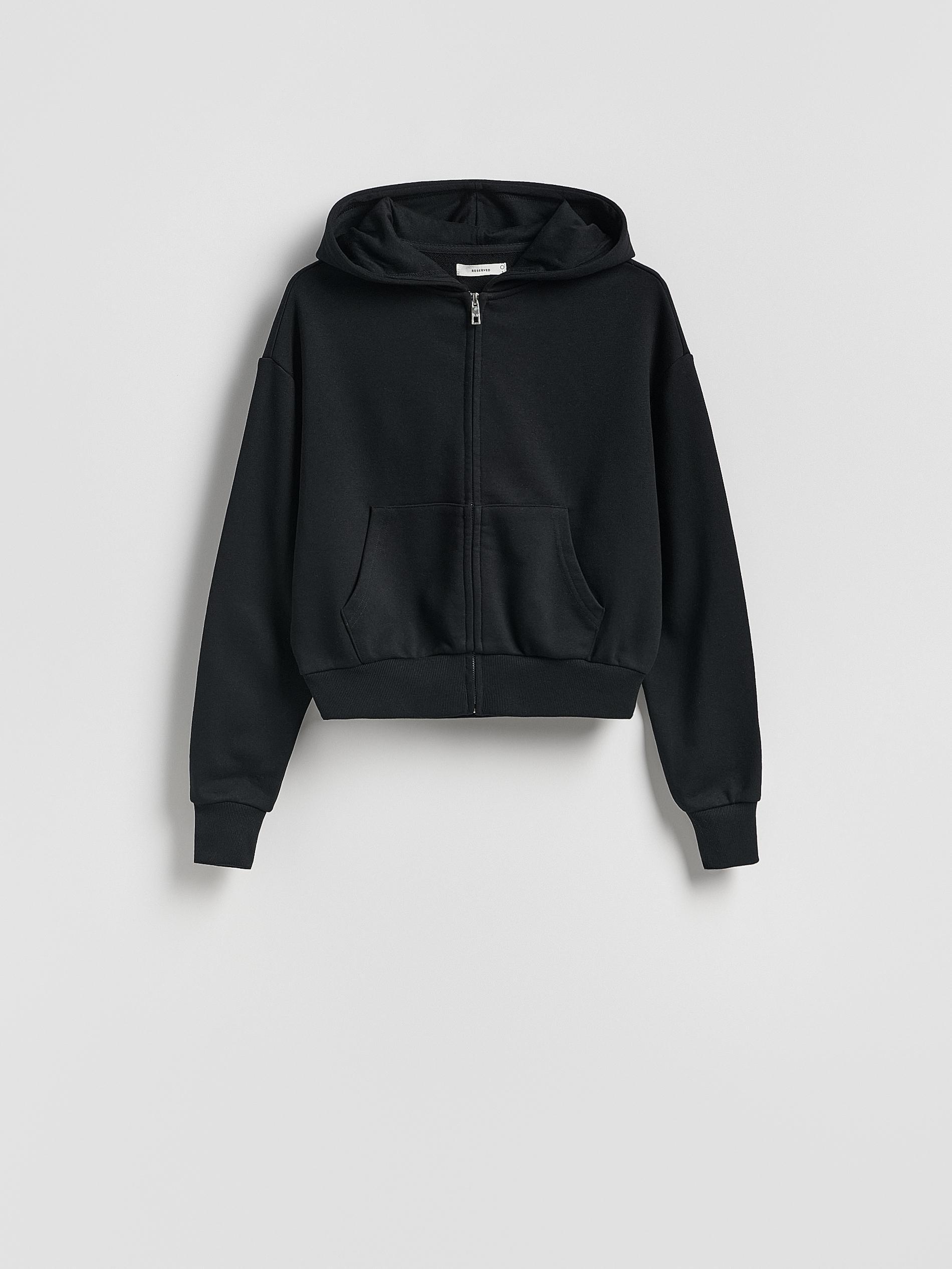Black Zip Up Sweatshirt, Black, large image number 3