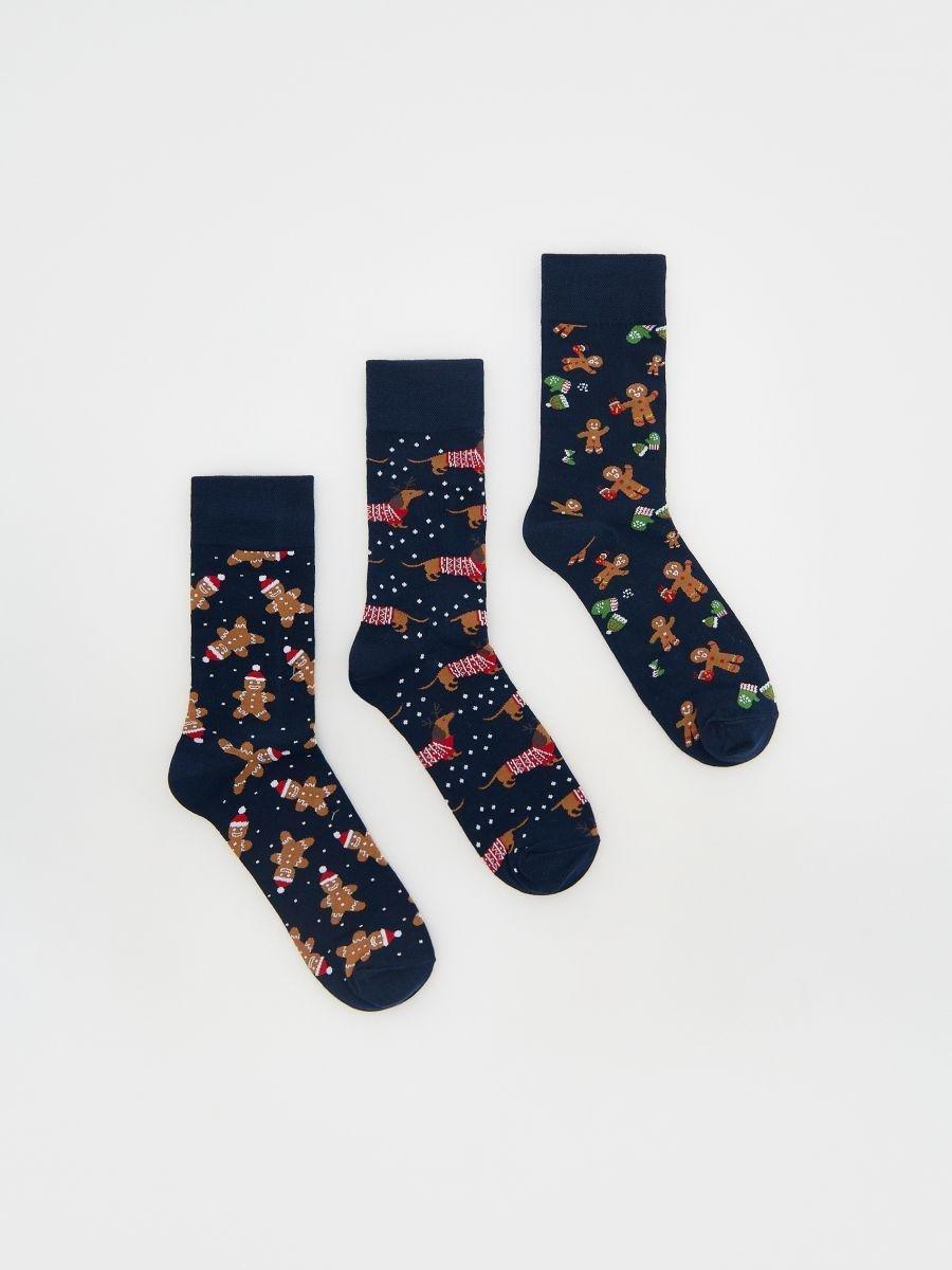 Blue Christmas Socks 3 Pack, , large image number 0