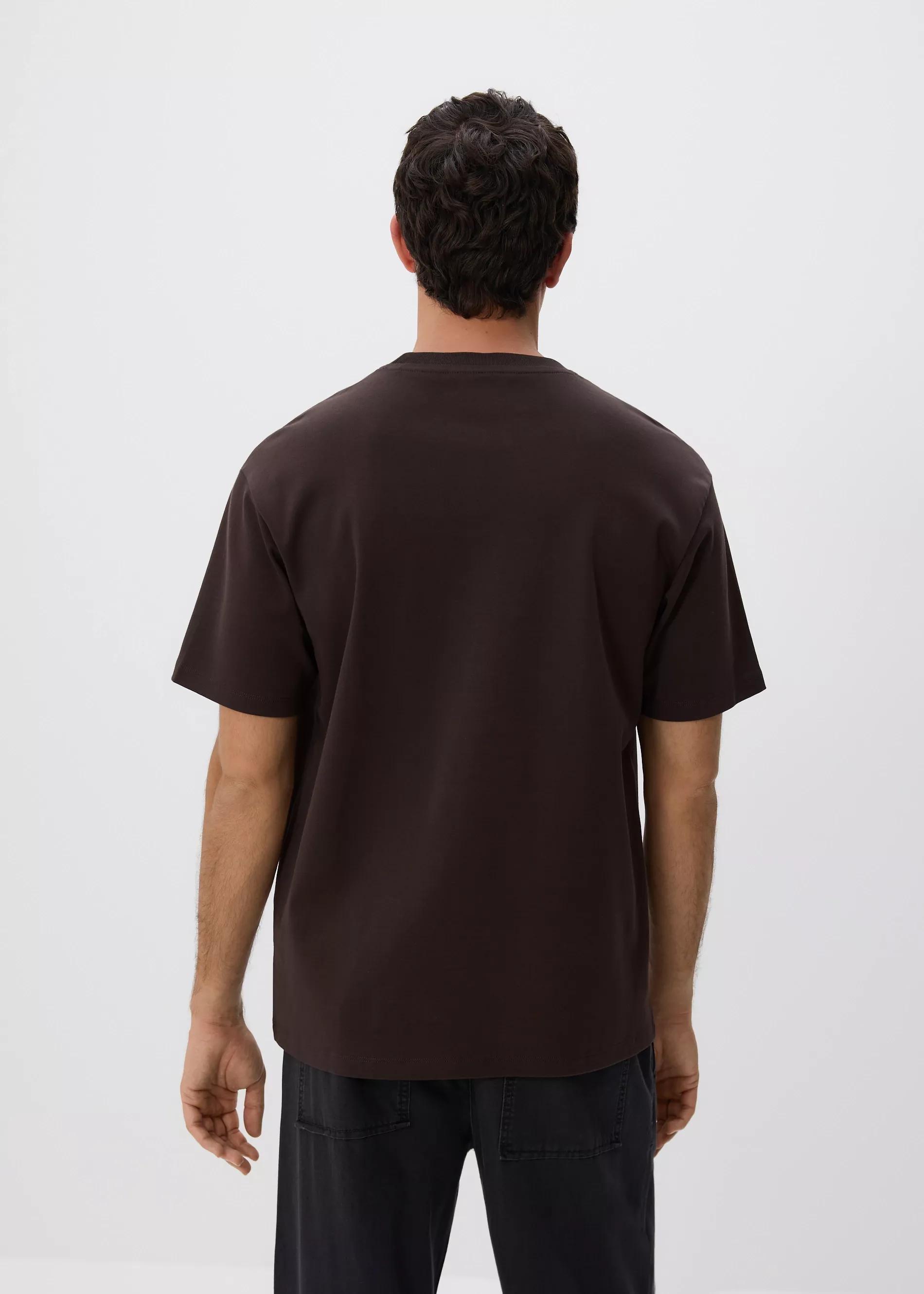 Brown Boxy Cut T-Shirt With Stitching, Brown, large image number 2