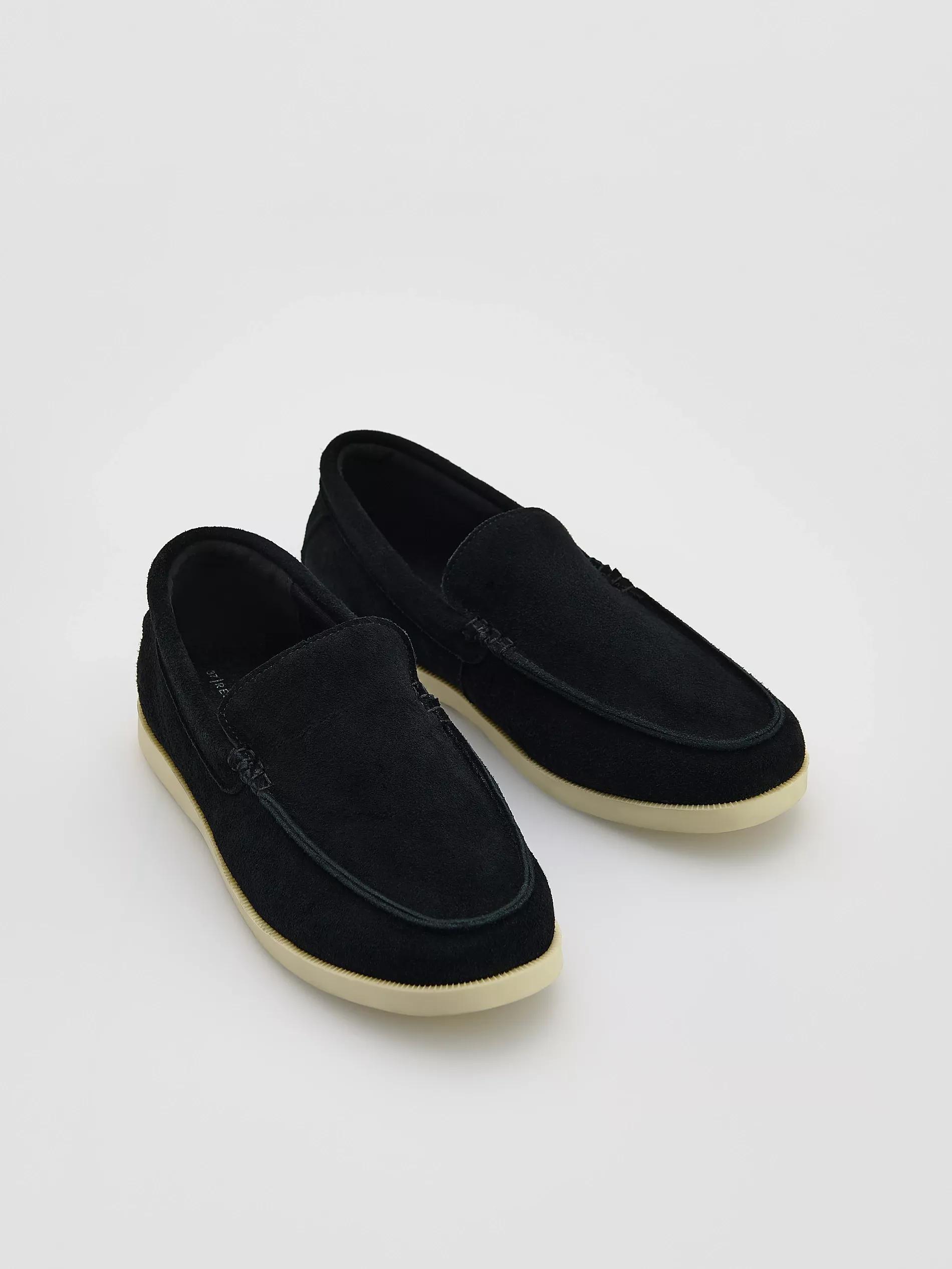 Black Leather Loafers, , large image number 1