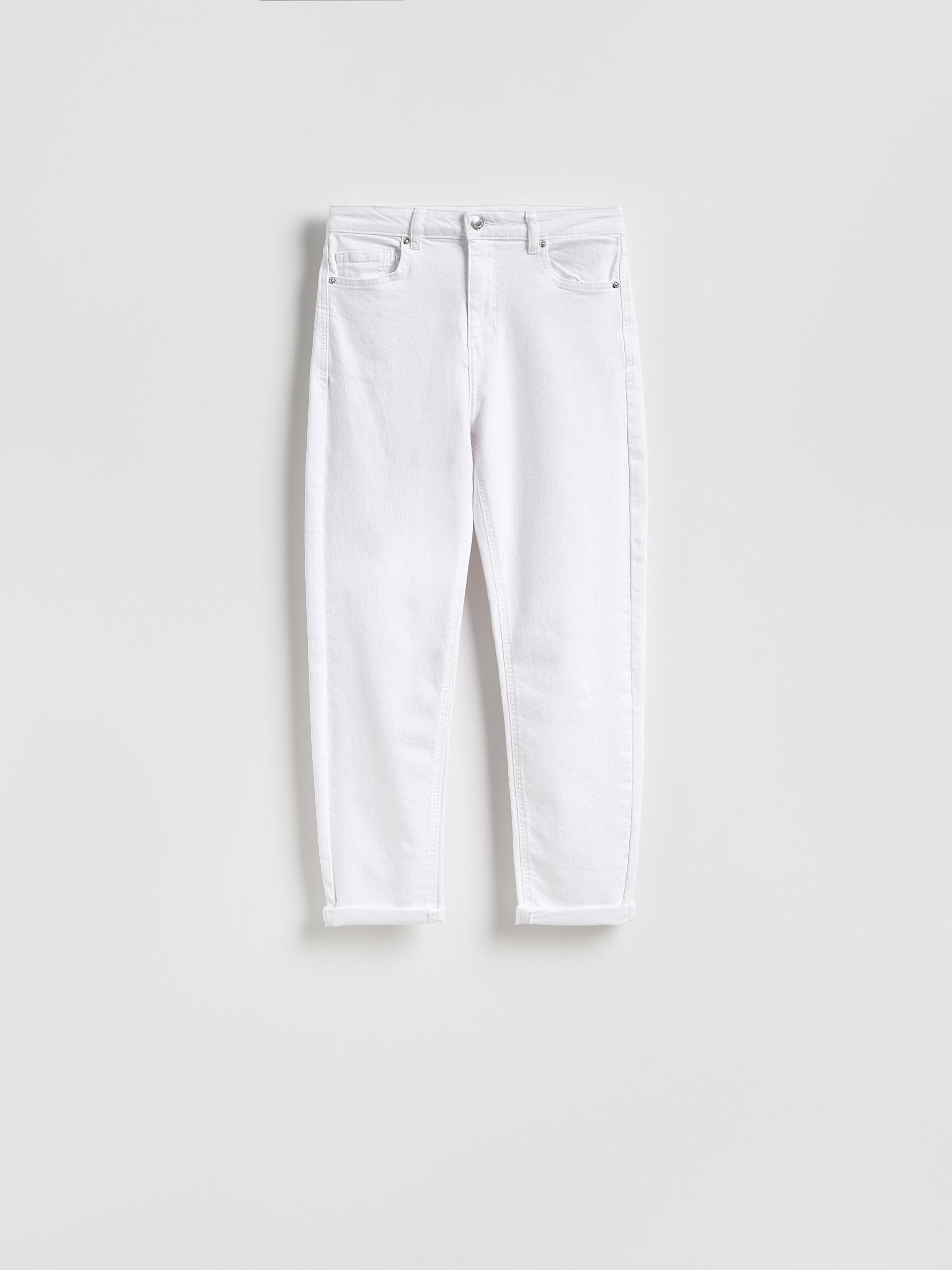 White Boyfriend Slim Jeans, White, large image number 5