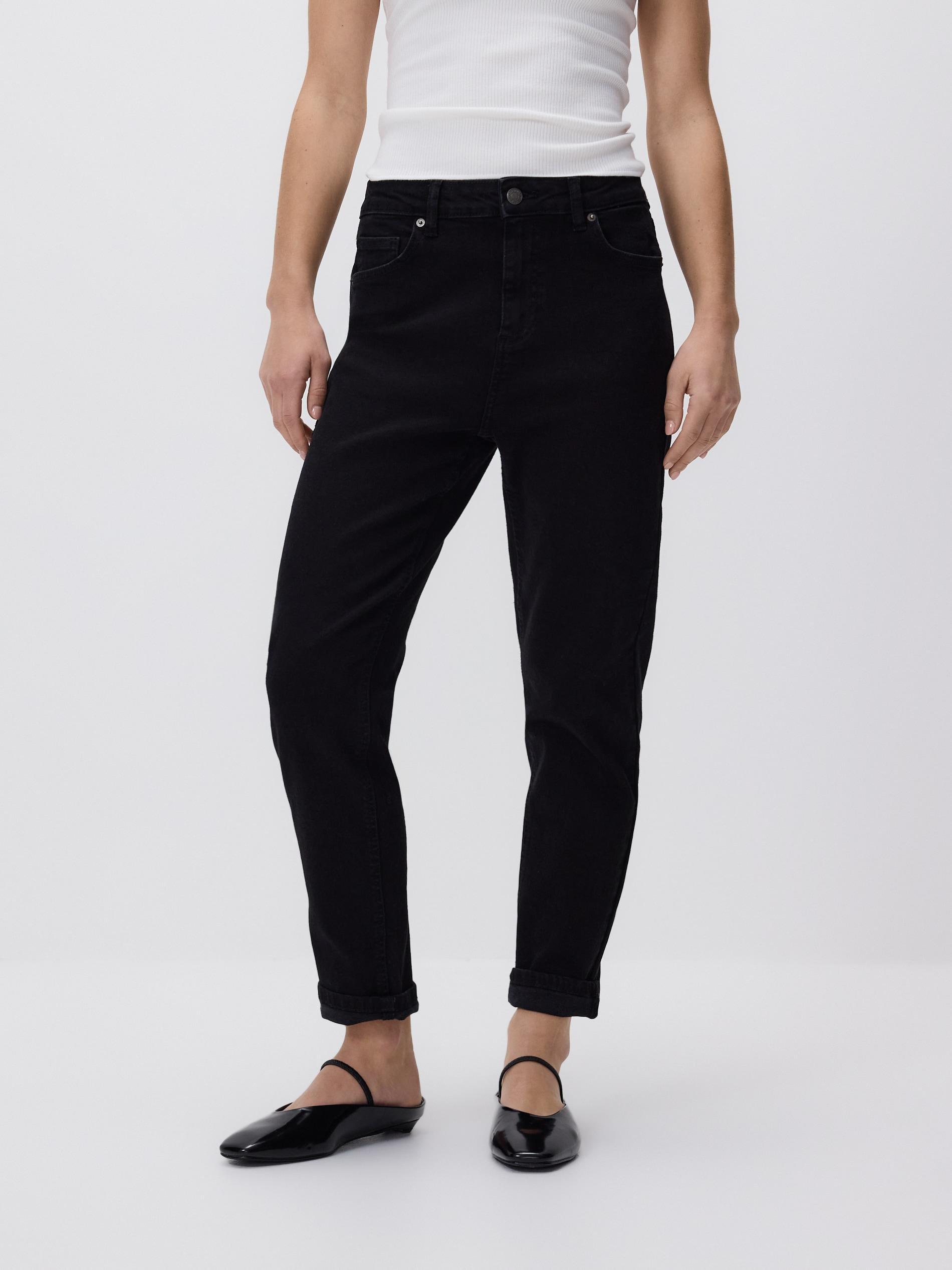 Black Boyfriend Slim Jeans, Black, medium