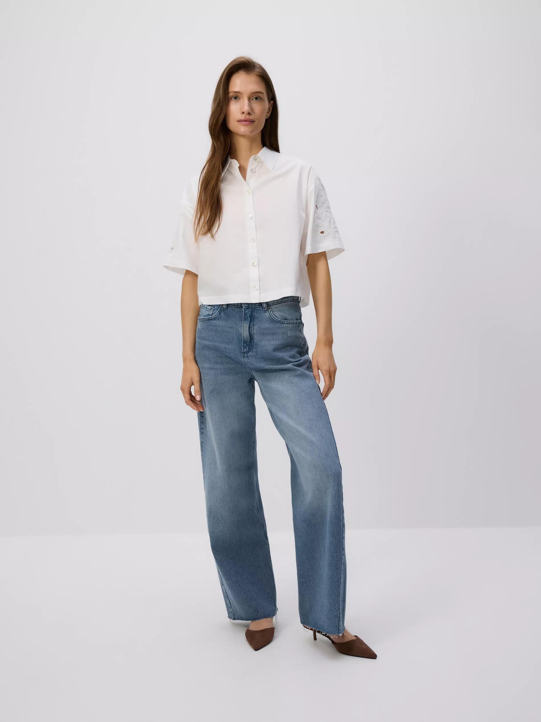 WHITE Shirt with openwork sleeves, , large image number 1