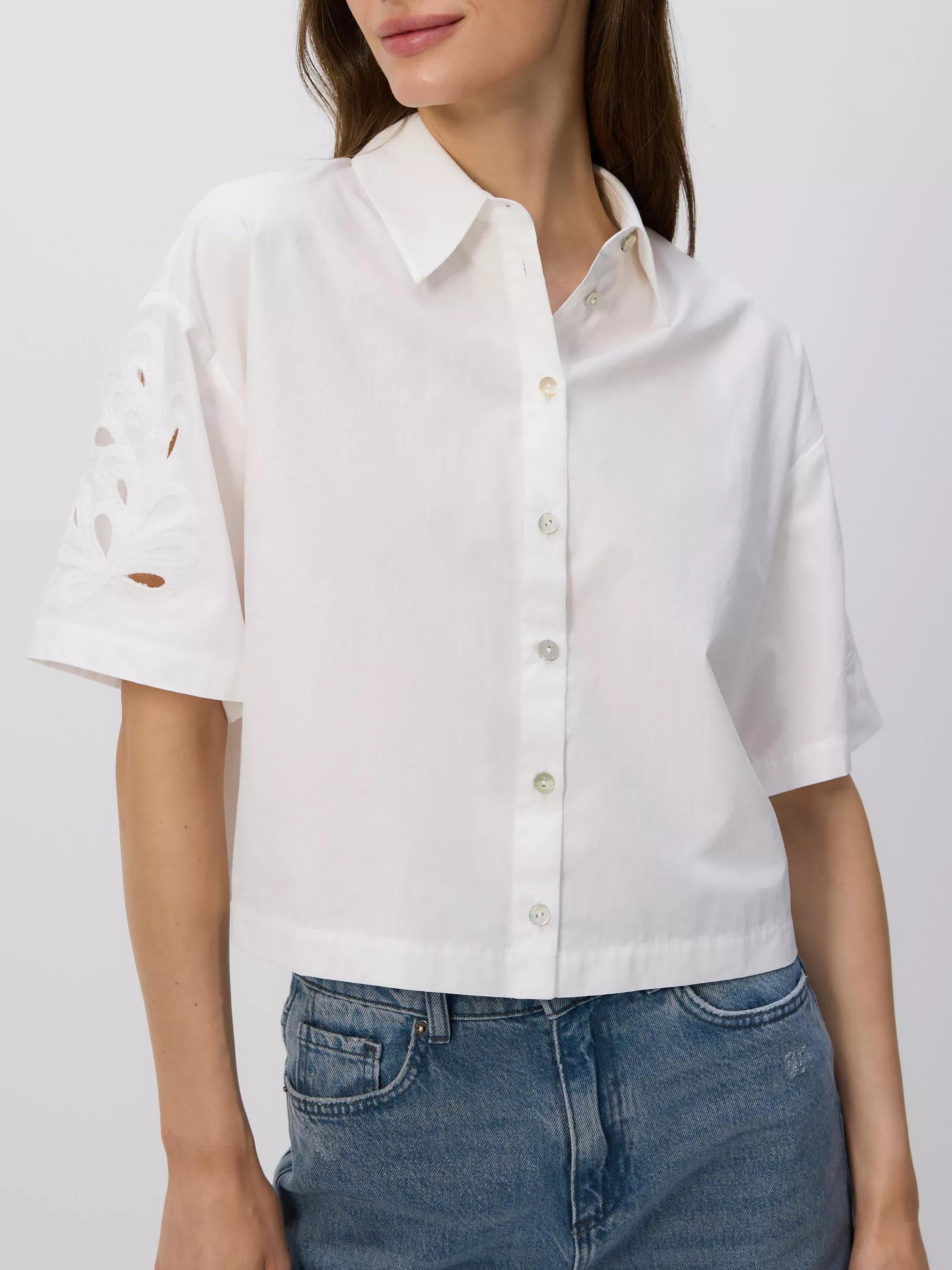 WHITE Shirt with openwork sleeves, , large image number 2