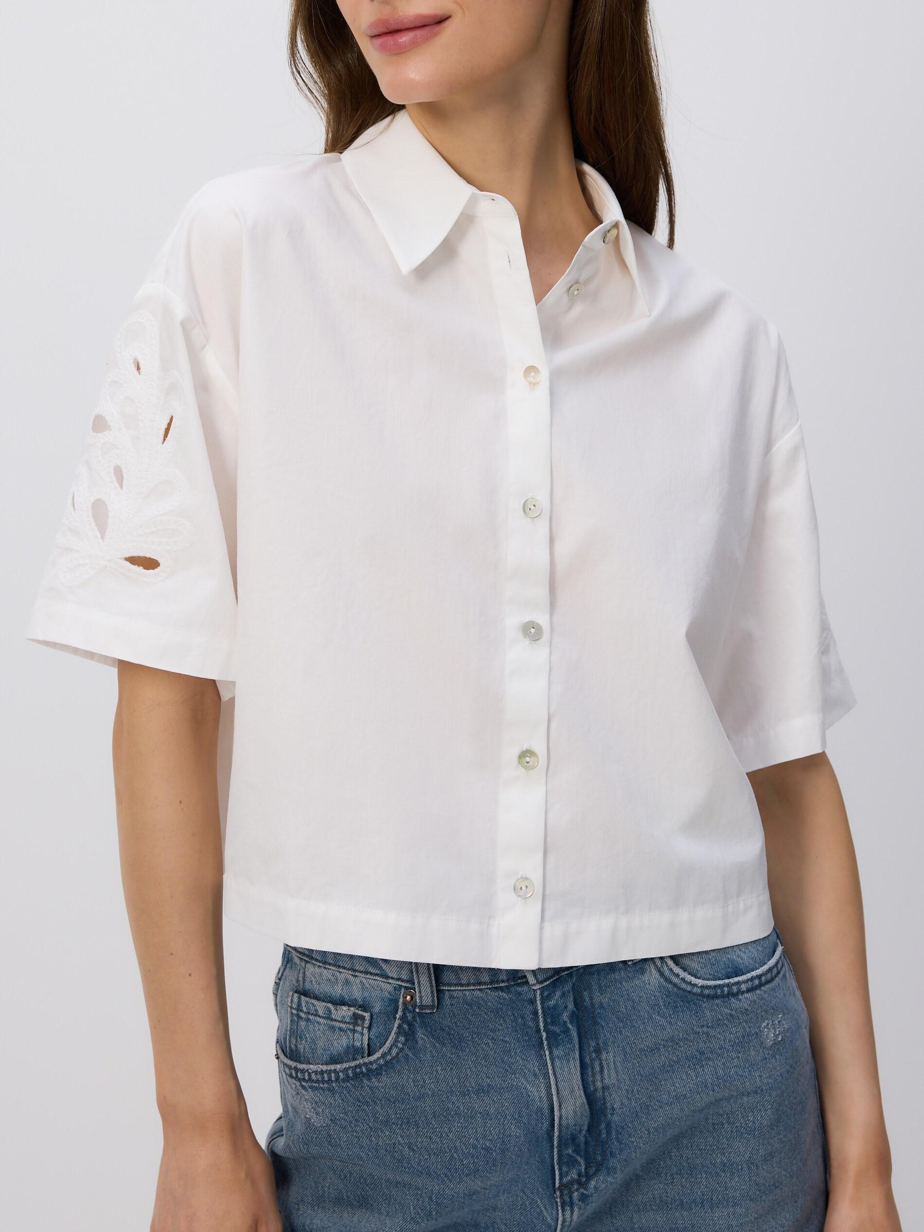 WHITE Shirt with openwork sleeves, White, large image number 2