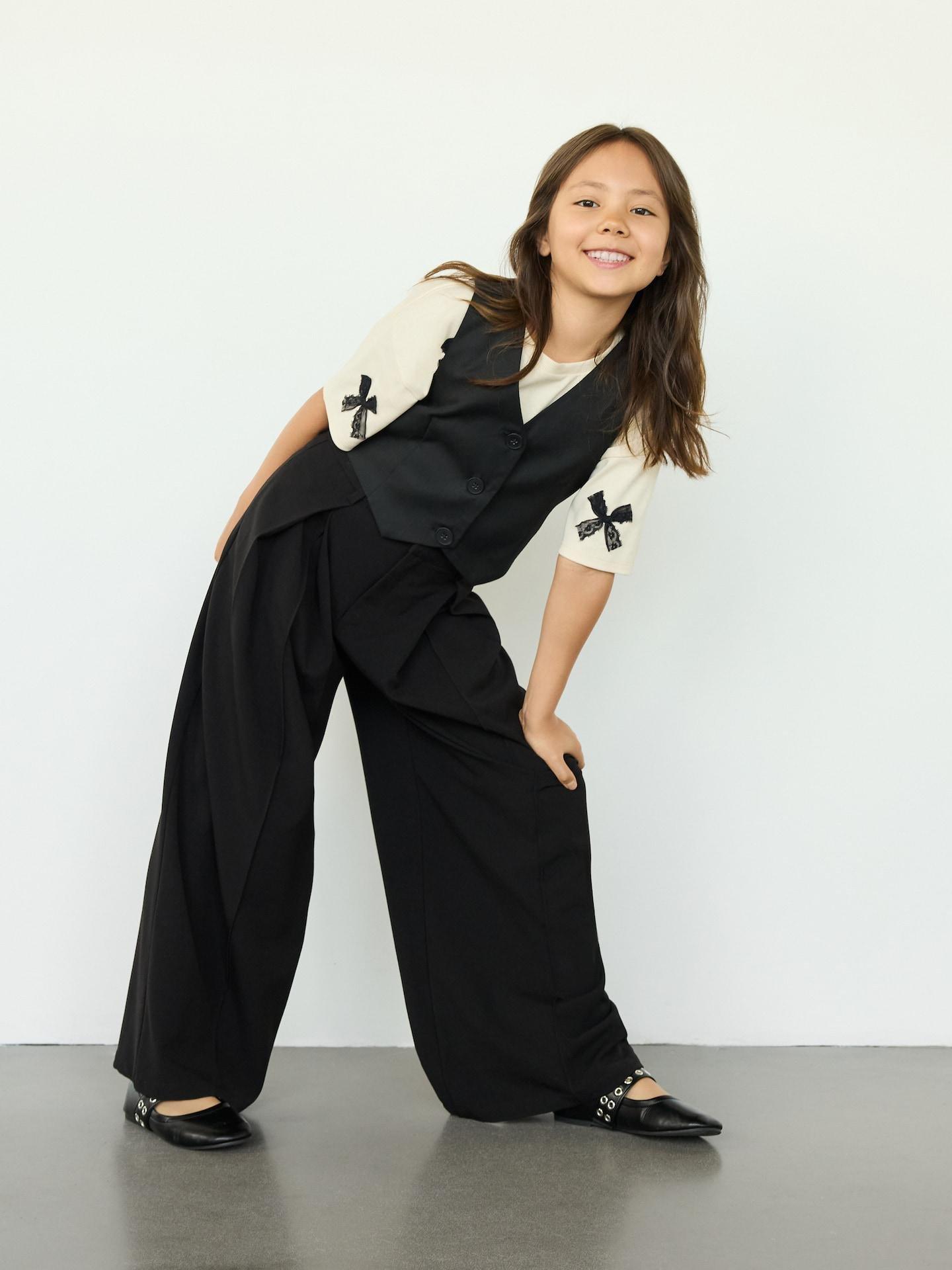 Black Loose Trousers With Viscose, Black, medium