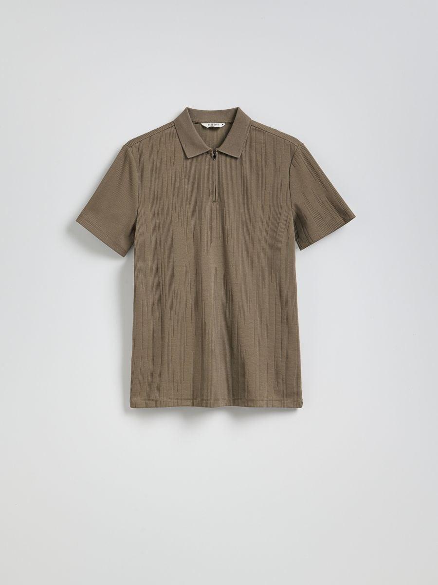 Green Structured Polo Shirt In Regular Fit, , large image number 0