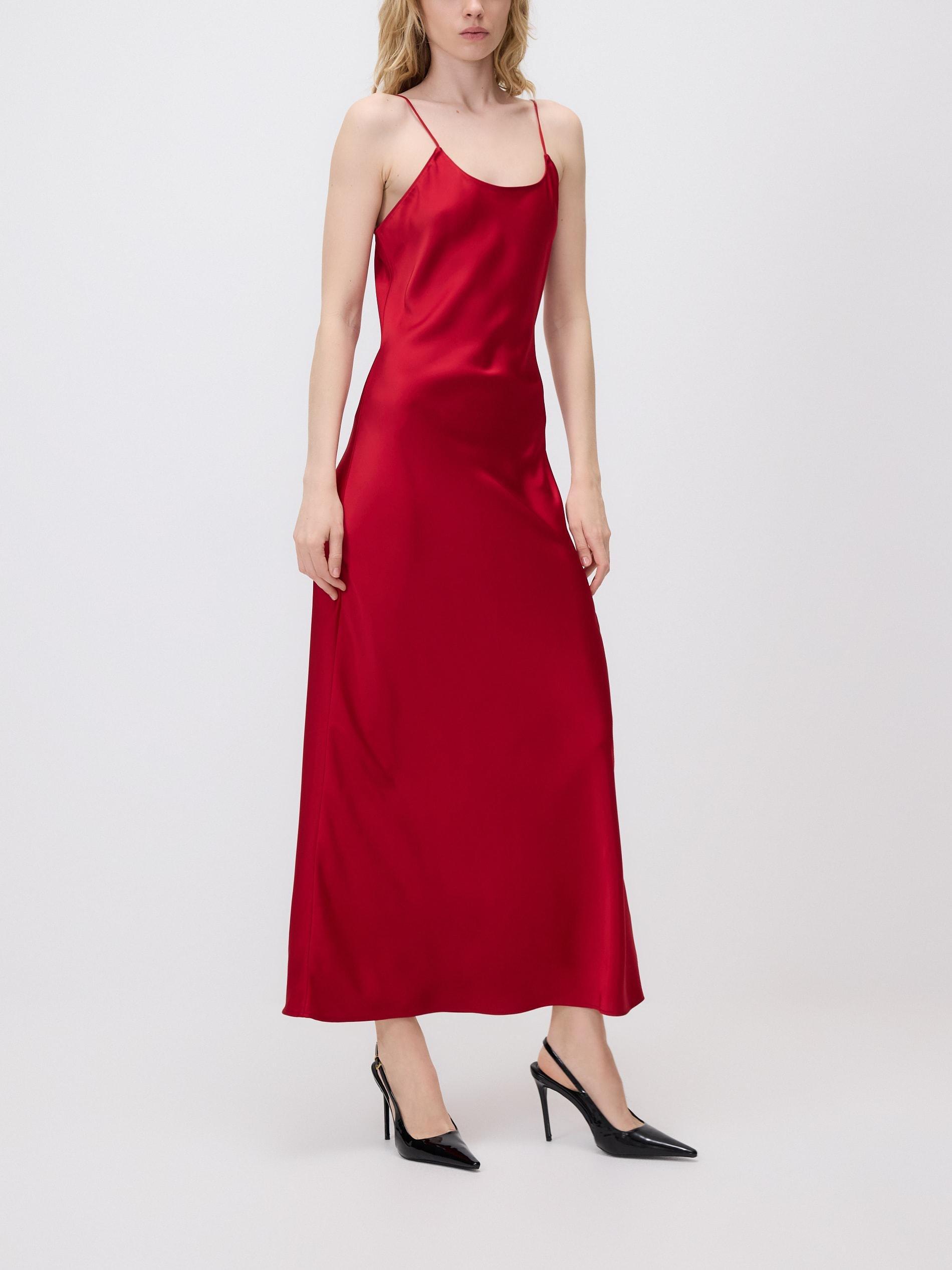 Red Cami Strap Maxi Dress, Red, large image number 1
