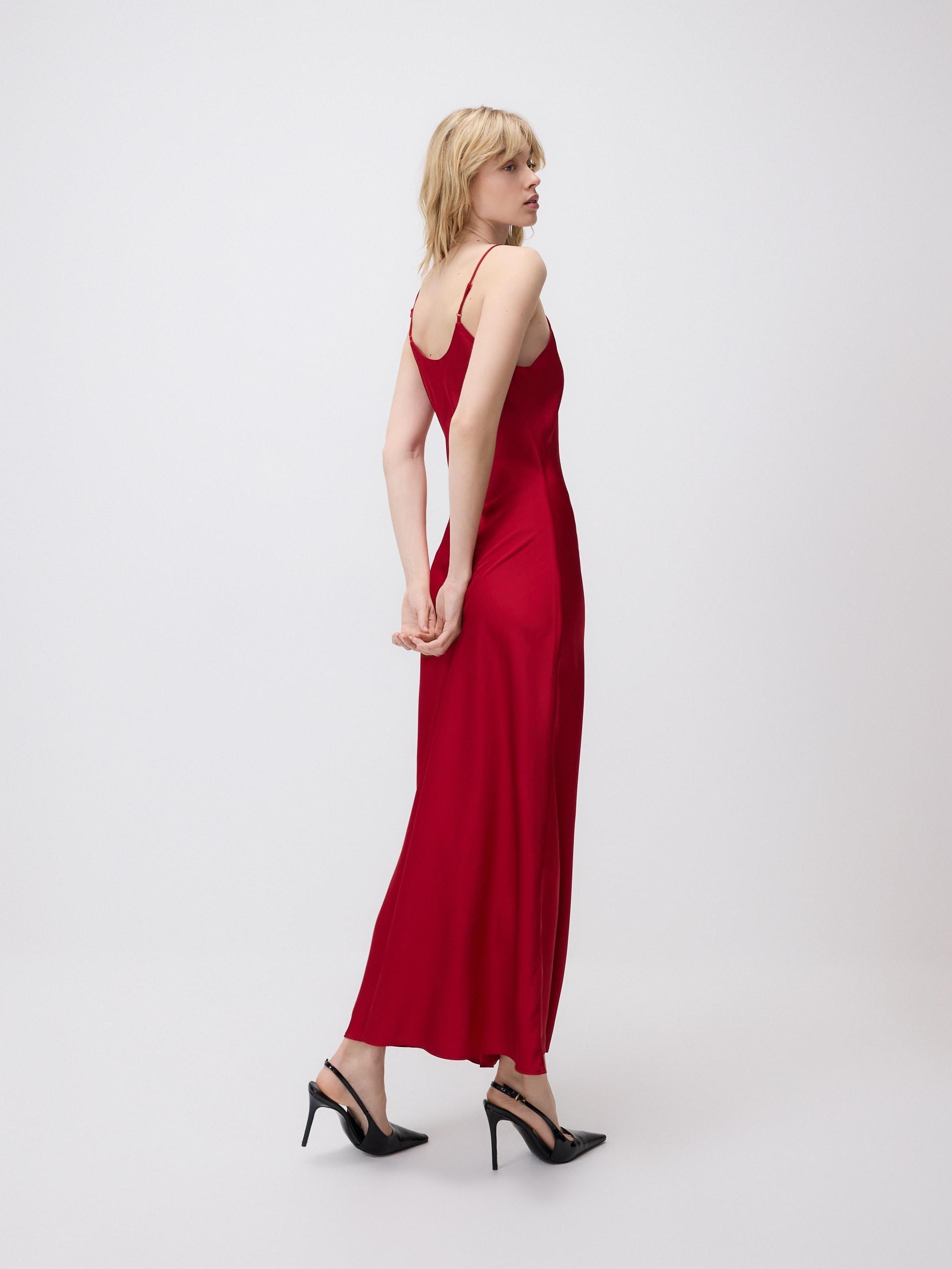 Red Cami Strap Maxi Dress, Red, large image number 3