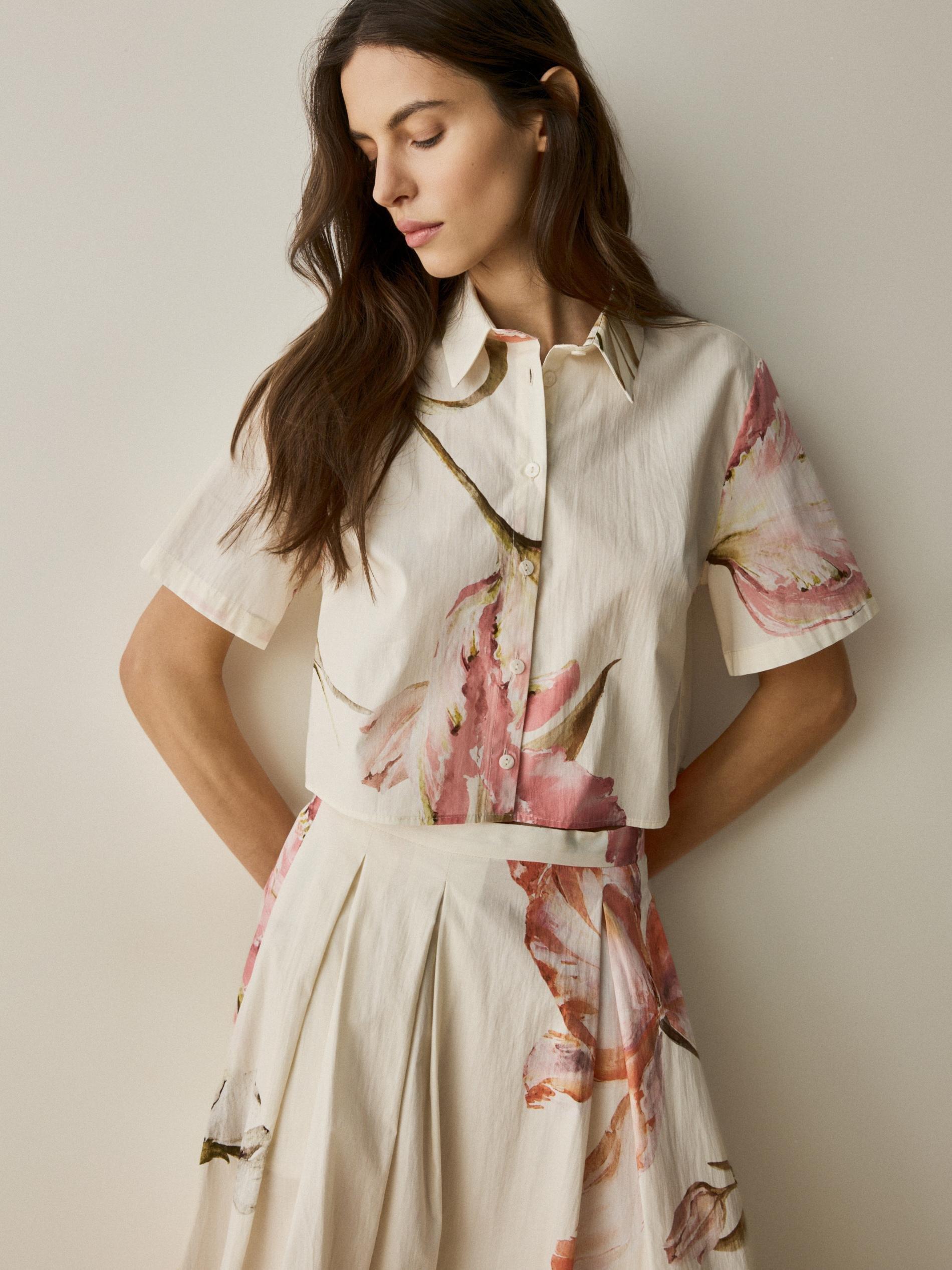 Multicolour Floral Midi Skirt, Multicolor, large image number 1