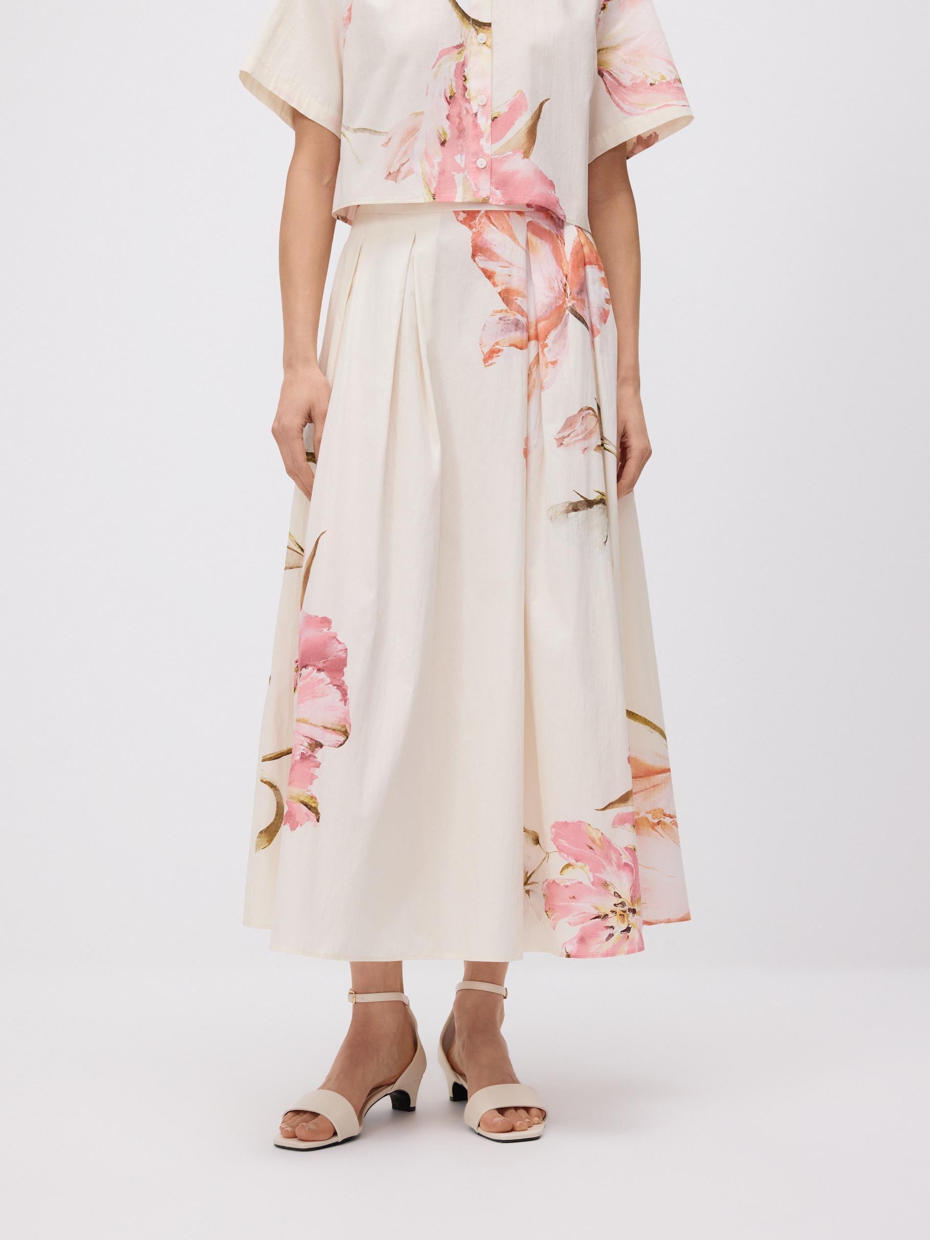 Multicolour Floral Midi Skirt, Multicolor, large image number 4