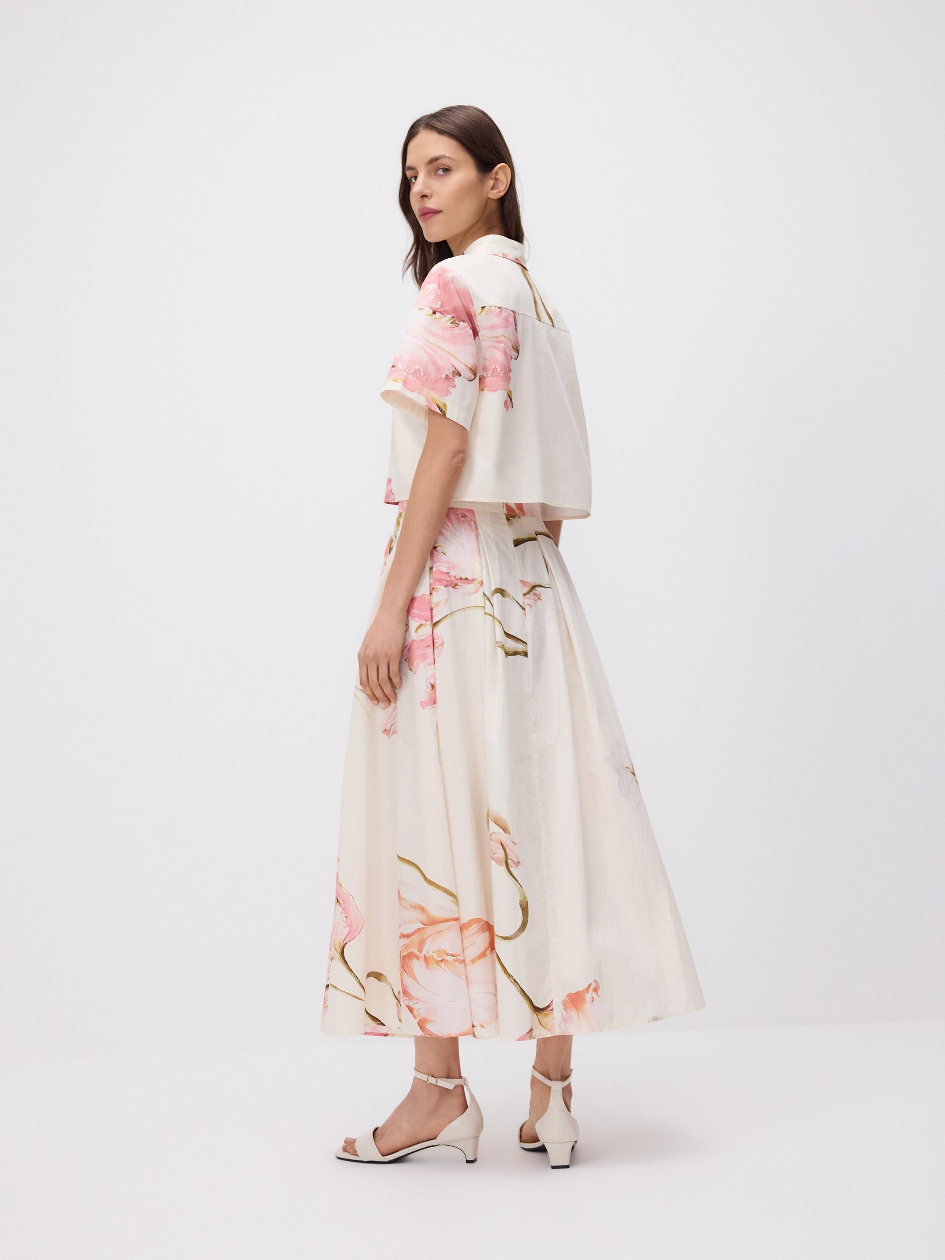 Multicolour Floral Midi Skirt, Multicolor, large image number 5