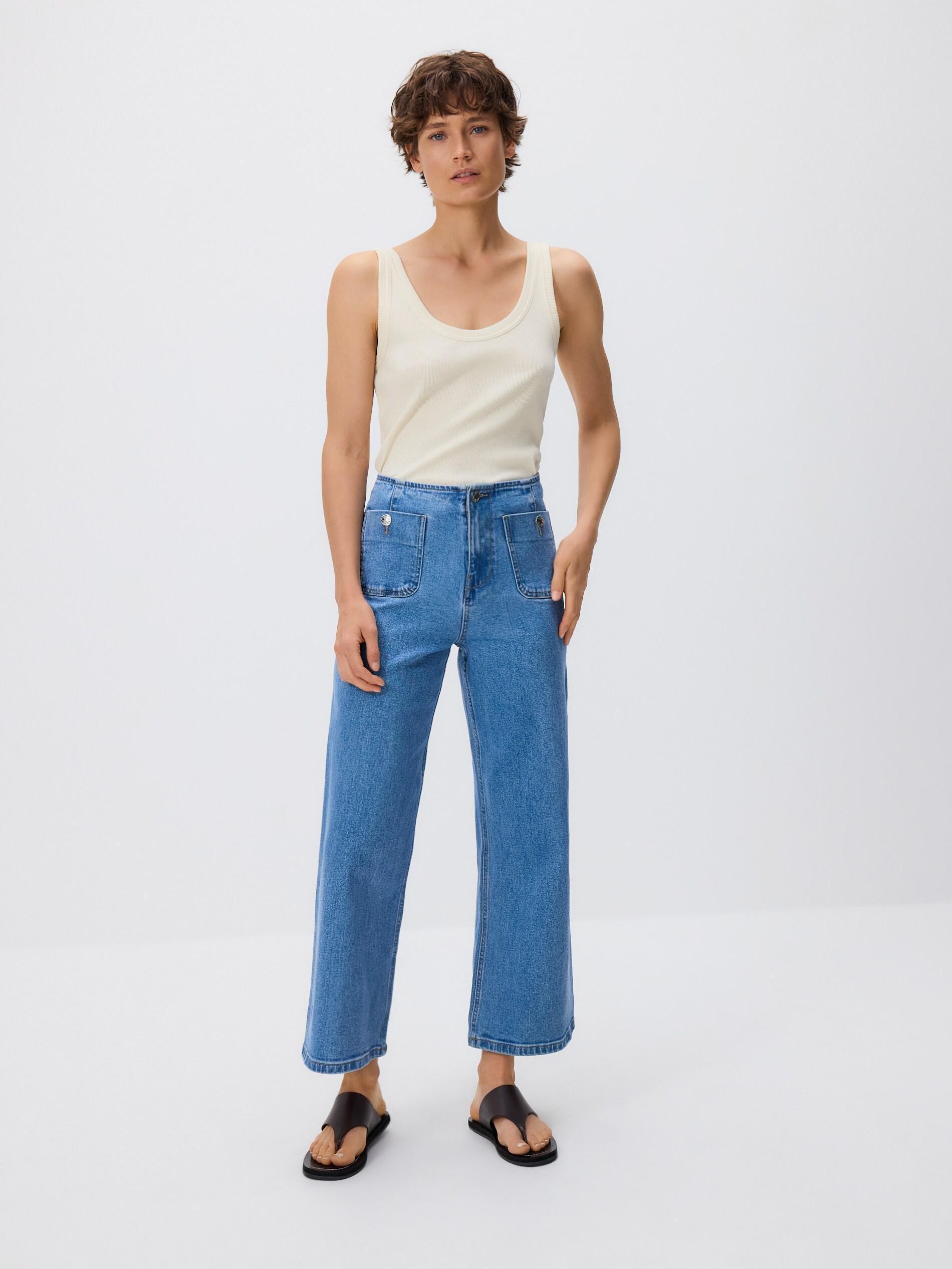 BLUE Culotte jeans, Blue, large image number 2