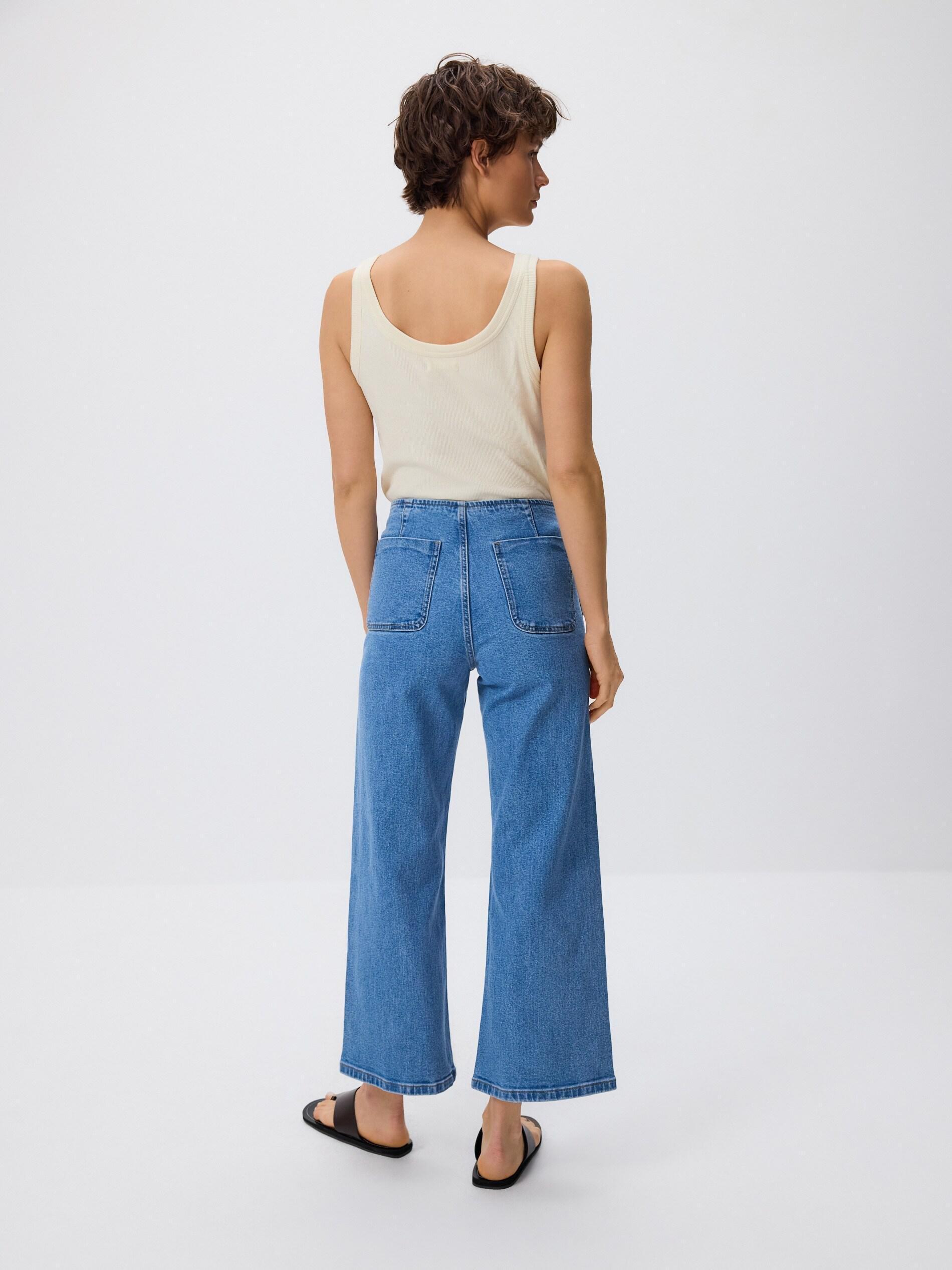 BLUE Culotte jeans, Blue, large image number 4