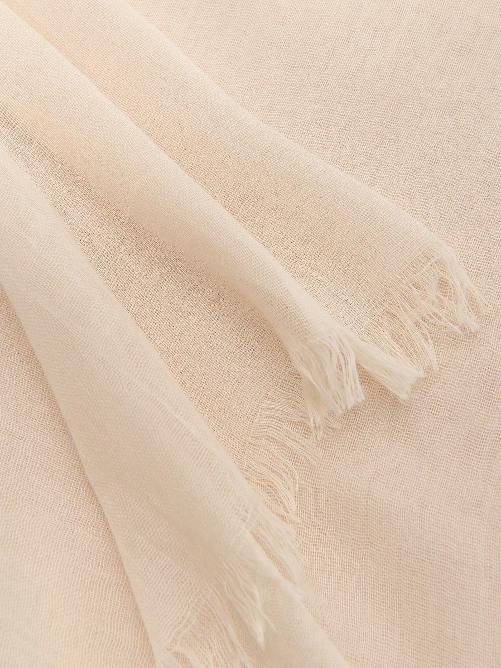 Cream Plain Scarf, Ivory, large image number 1