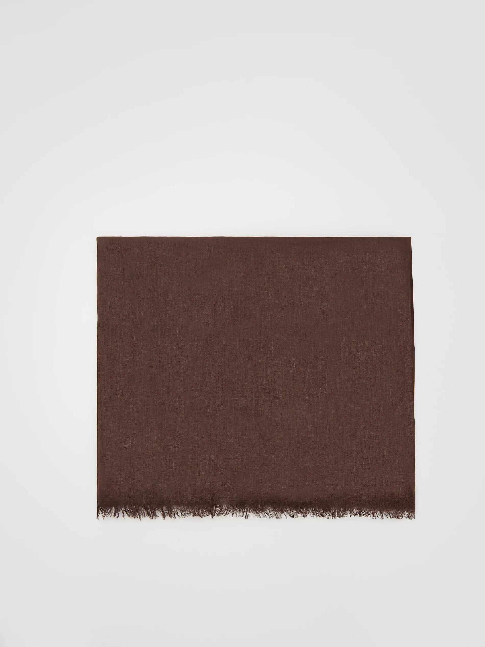 DARK BROWN Plain scarf, Brown, medium