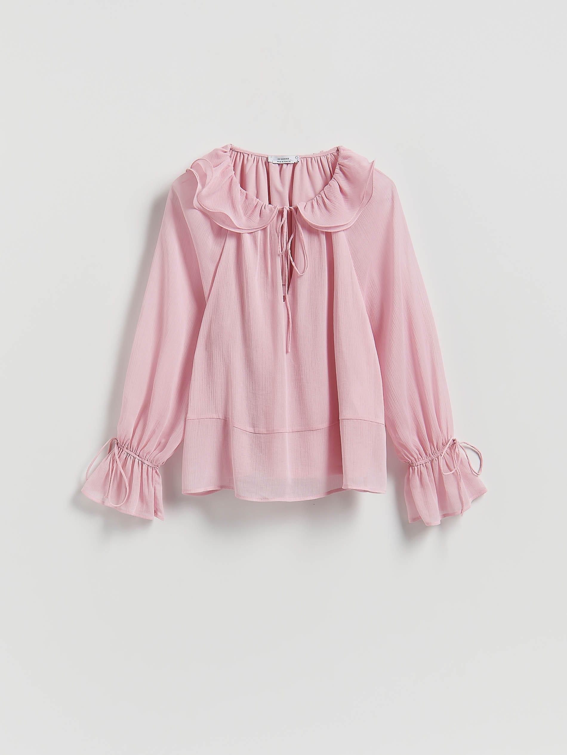 Pink Blouse With Decorative Collar, Pink, large image number 4