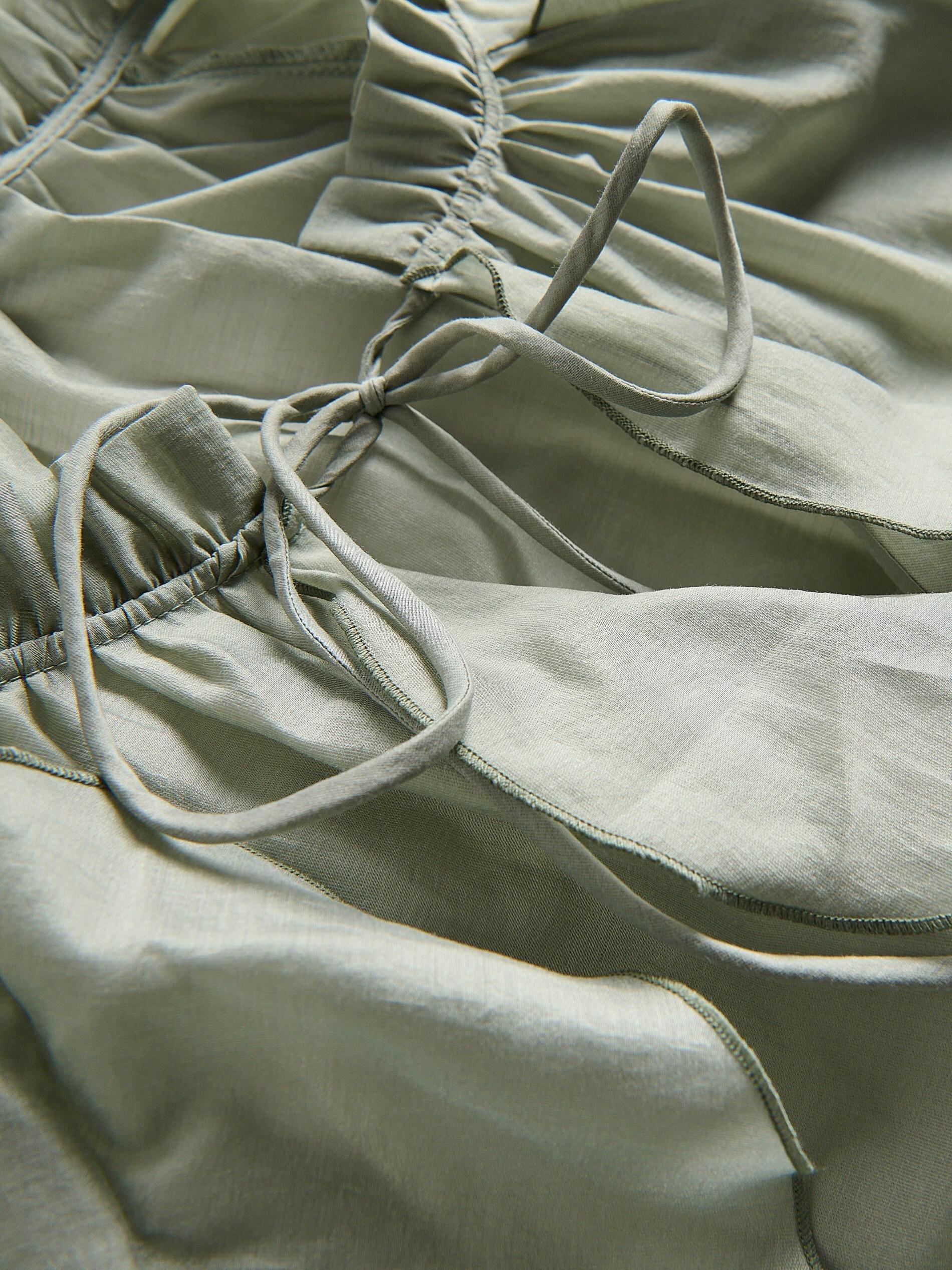 Blue Ruffle Blouse, Turquoise, large image number 5