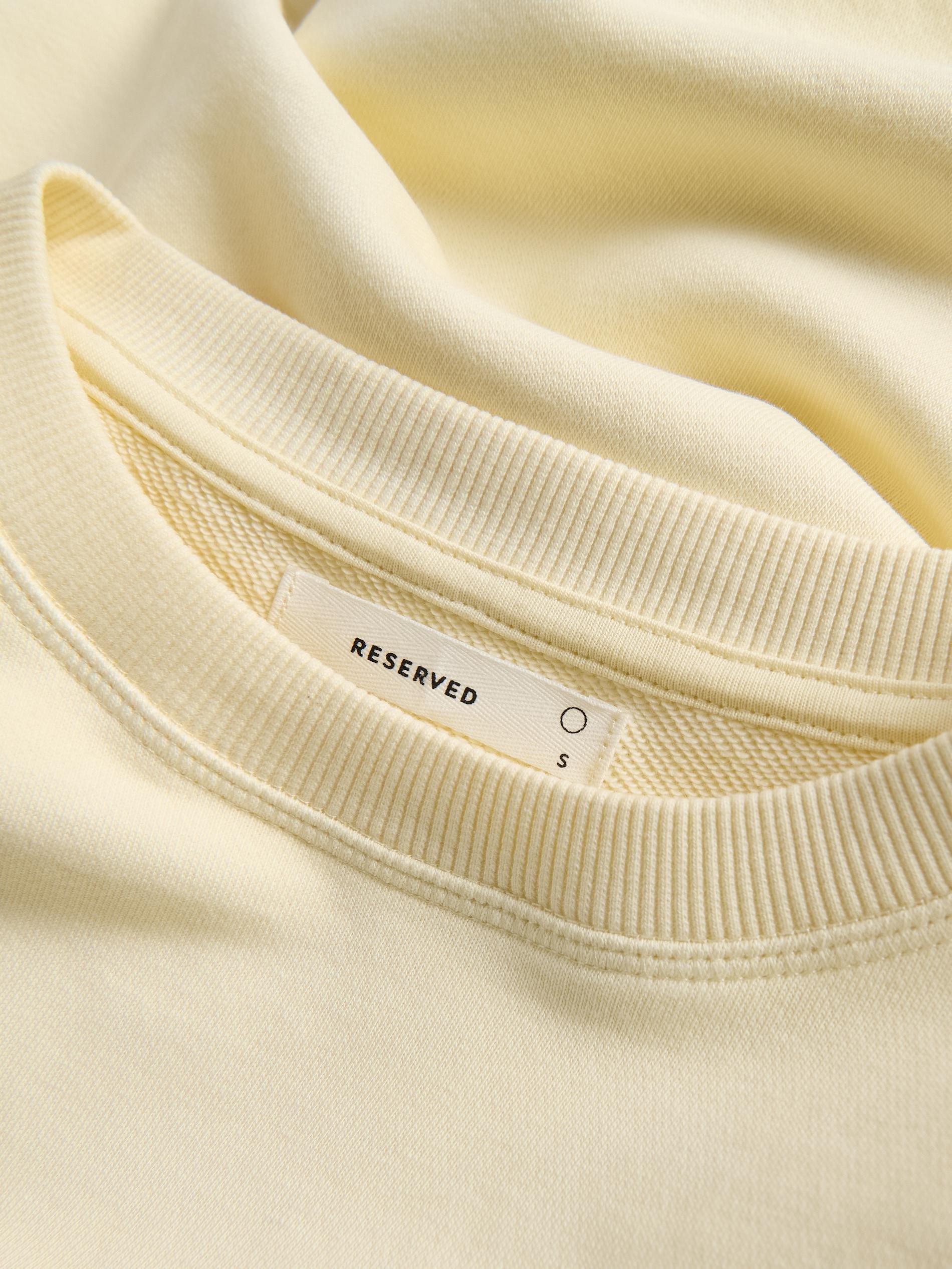 Beige Plain Cotton Rich Sweatshirt, Ivory, large image number 3