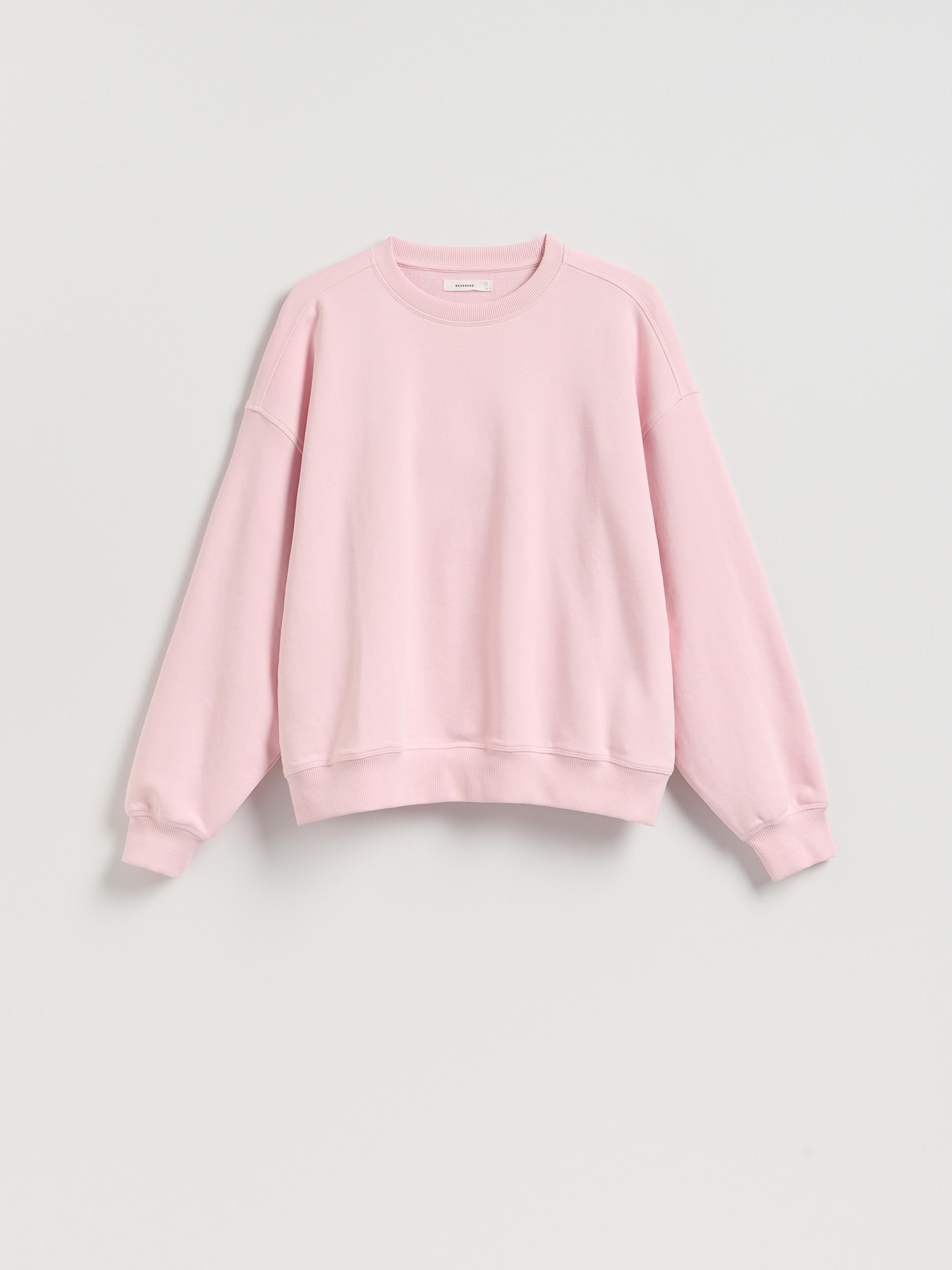 Pink Plain Cotton Rich Sweatshirt, Pink, large image number 4
