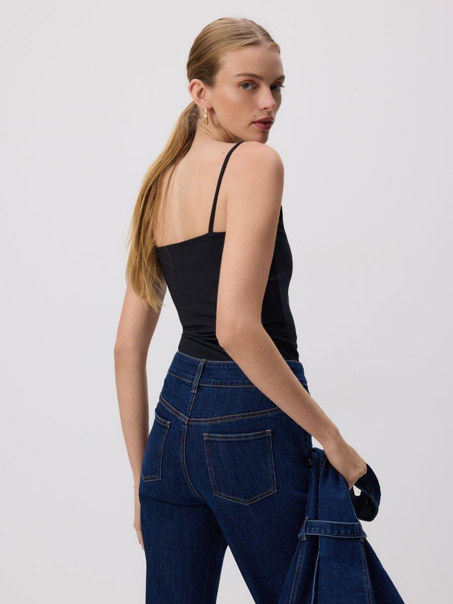 Navy Flare Jeans, Navy, large image number 1