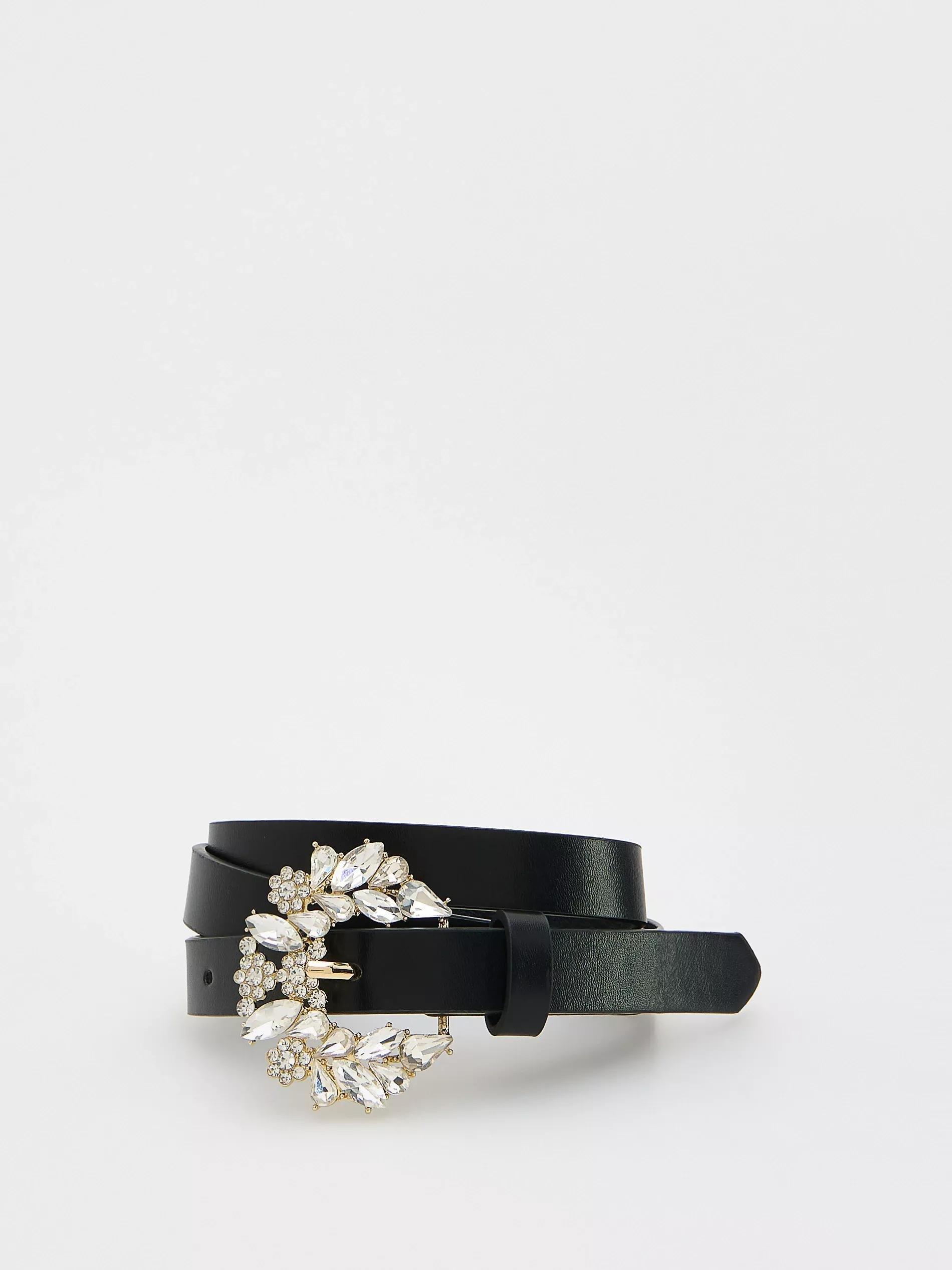 Black Belt With Decorative Buckle, , large image number 0