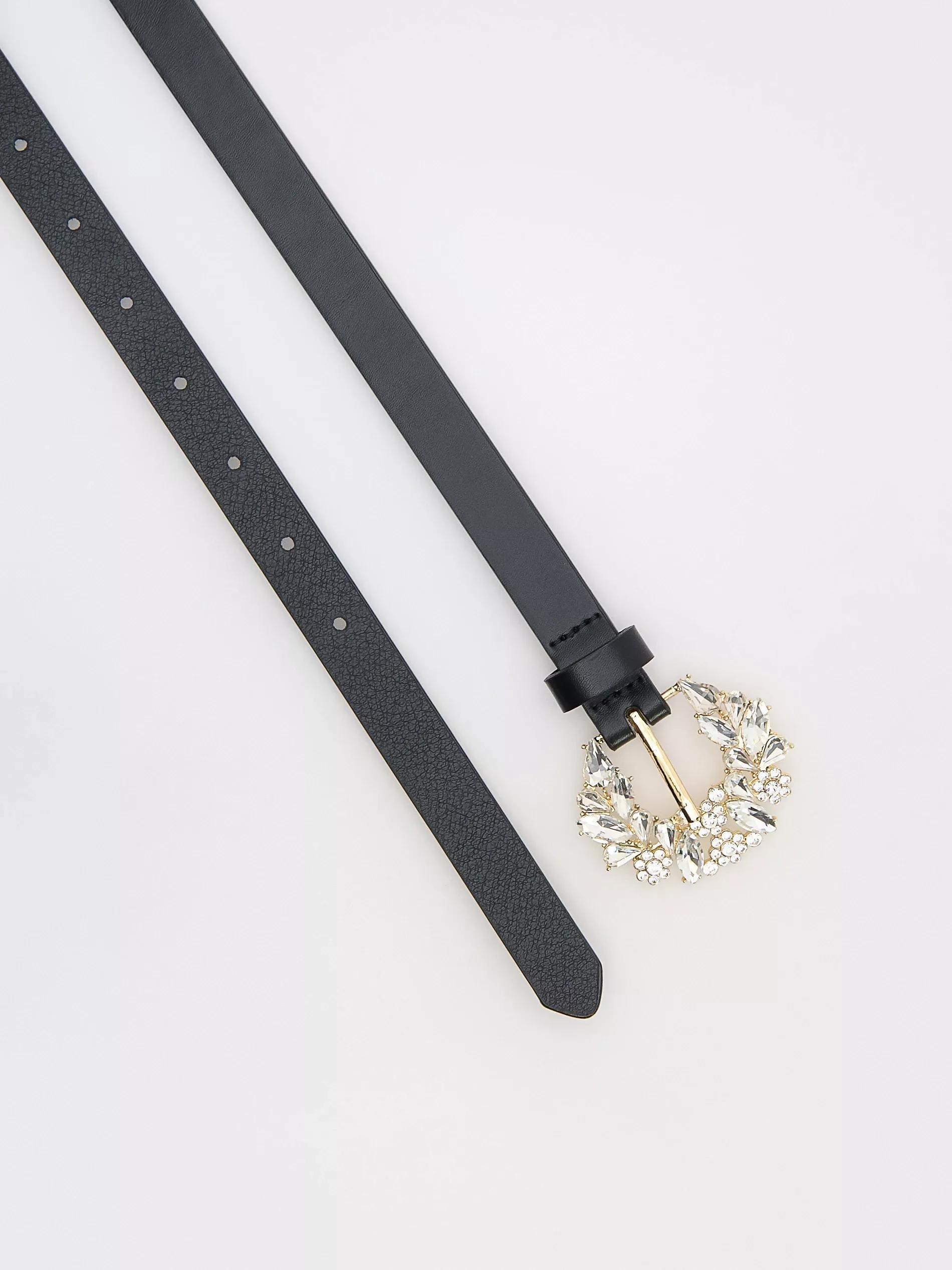 Black Belt With Decorative Buckle, , large image number 1