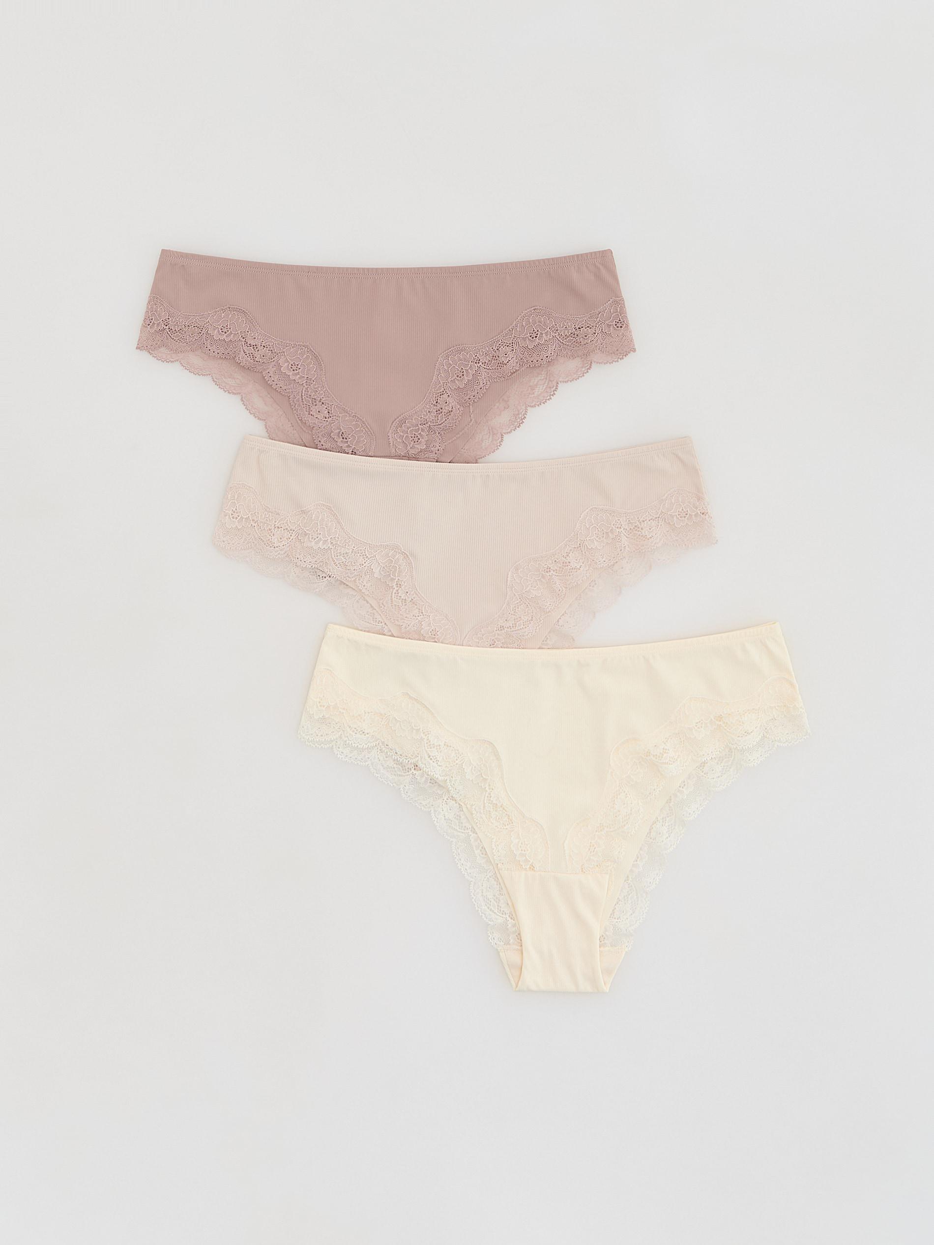 Brown Hipster Panties 3-Pack, Brown, medium