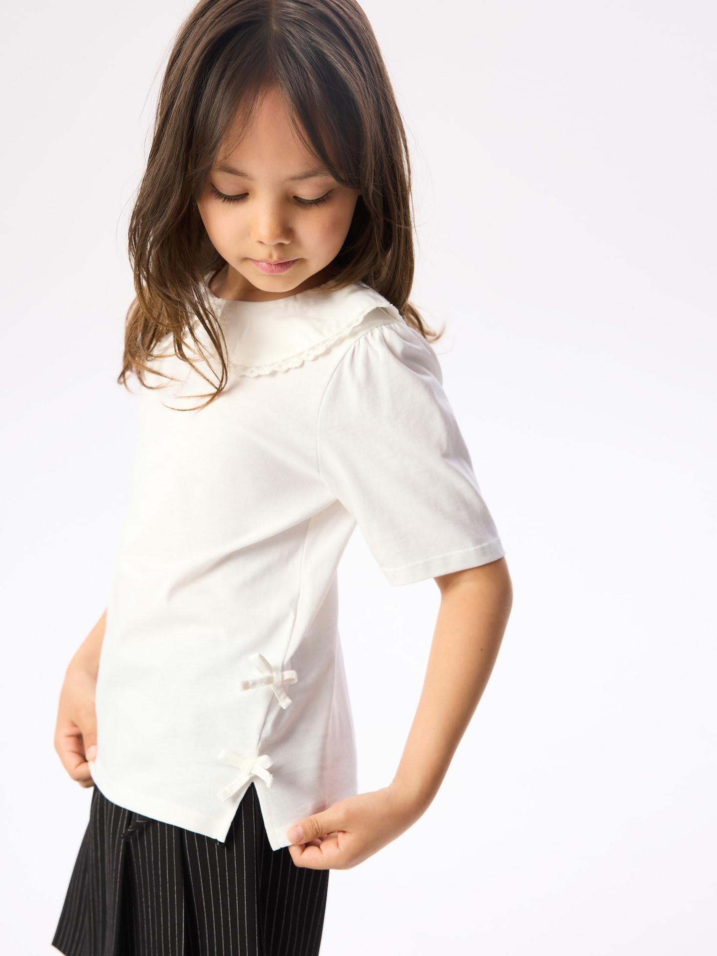 Cream T-Shirt With Collar, Ivory, medium