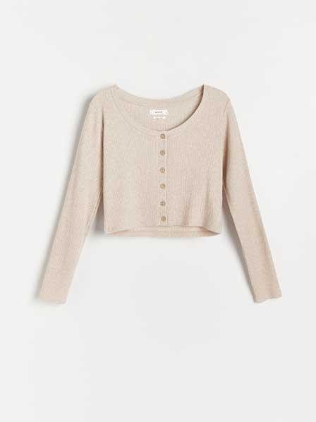 Beige Ribbed Blouse, Women, , large image number 10